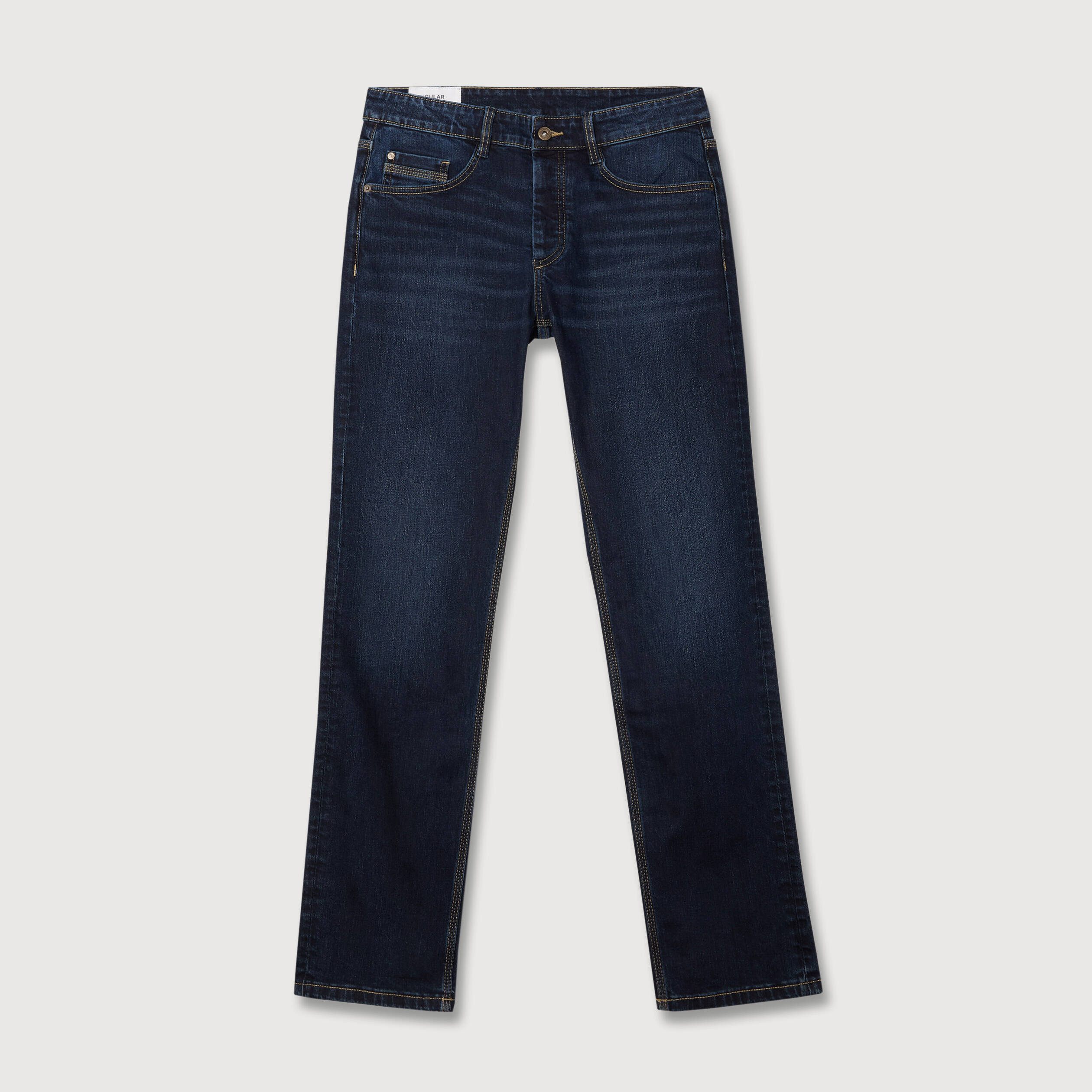 Jeans regular longueur 34 denim brut homme