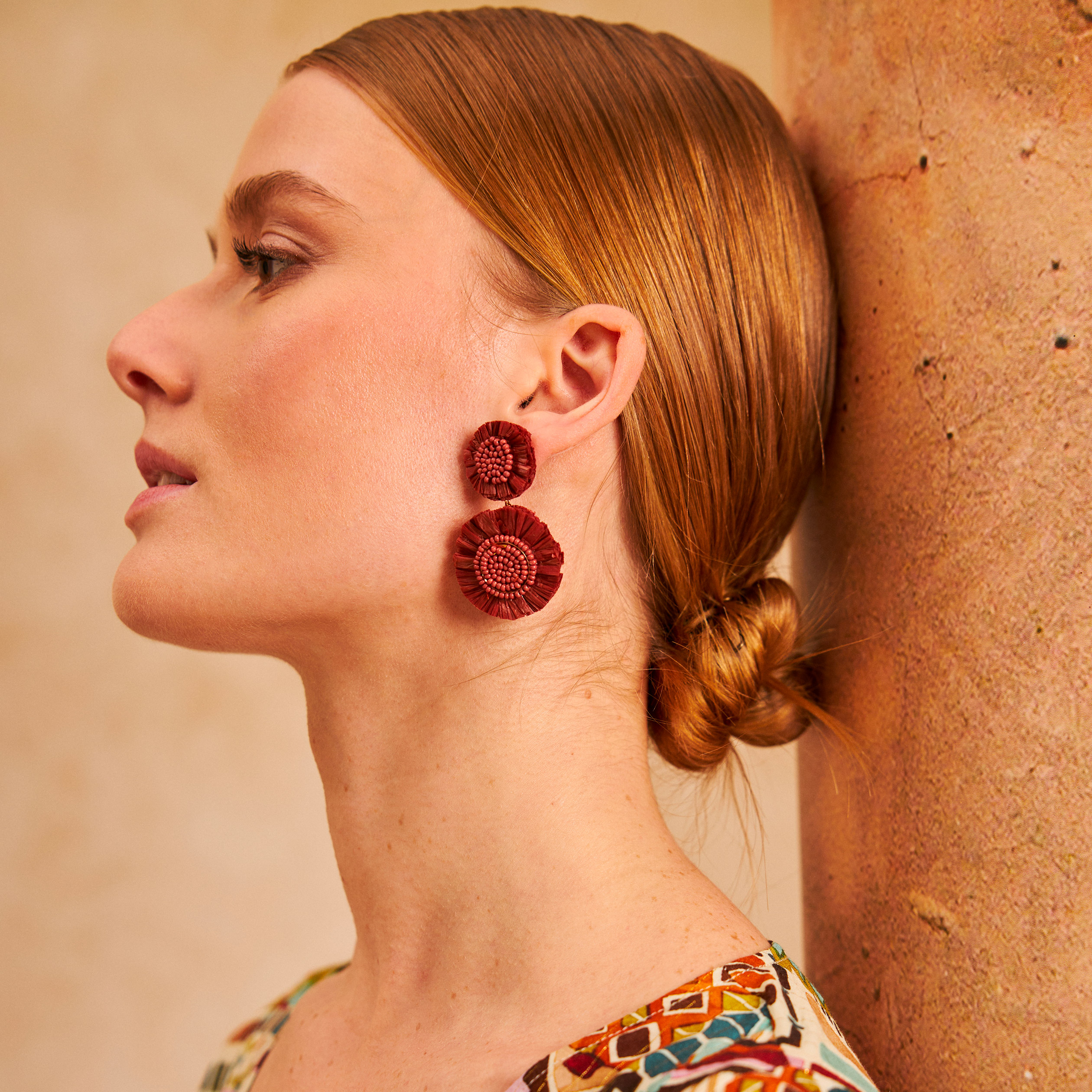 Boucles D'oreilles Pendantes Coeurs Orange Vif - Style Rétro Années 80 - Fait Main En France