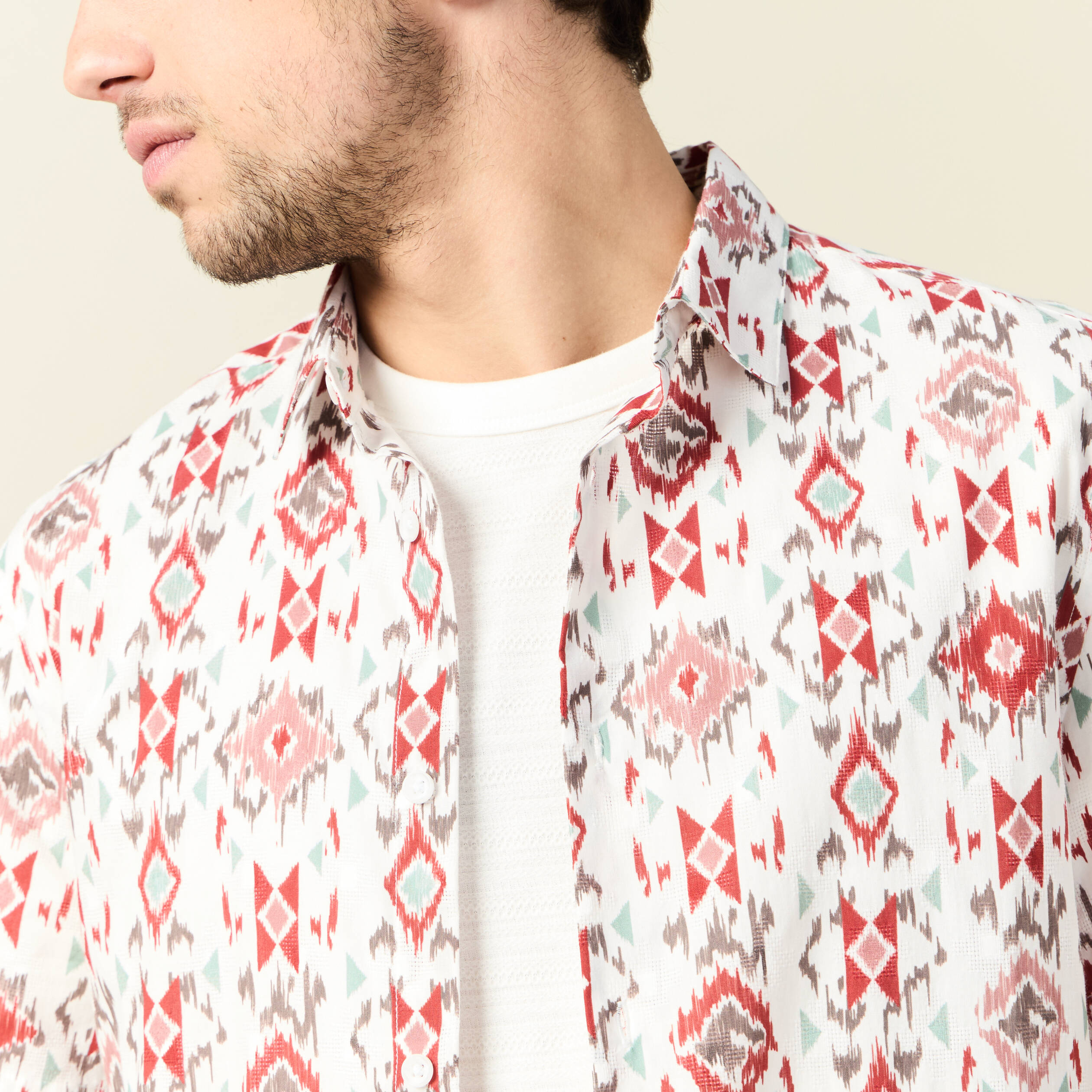 Chemise manches courtes multicolore homme