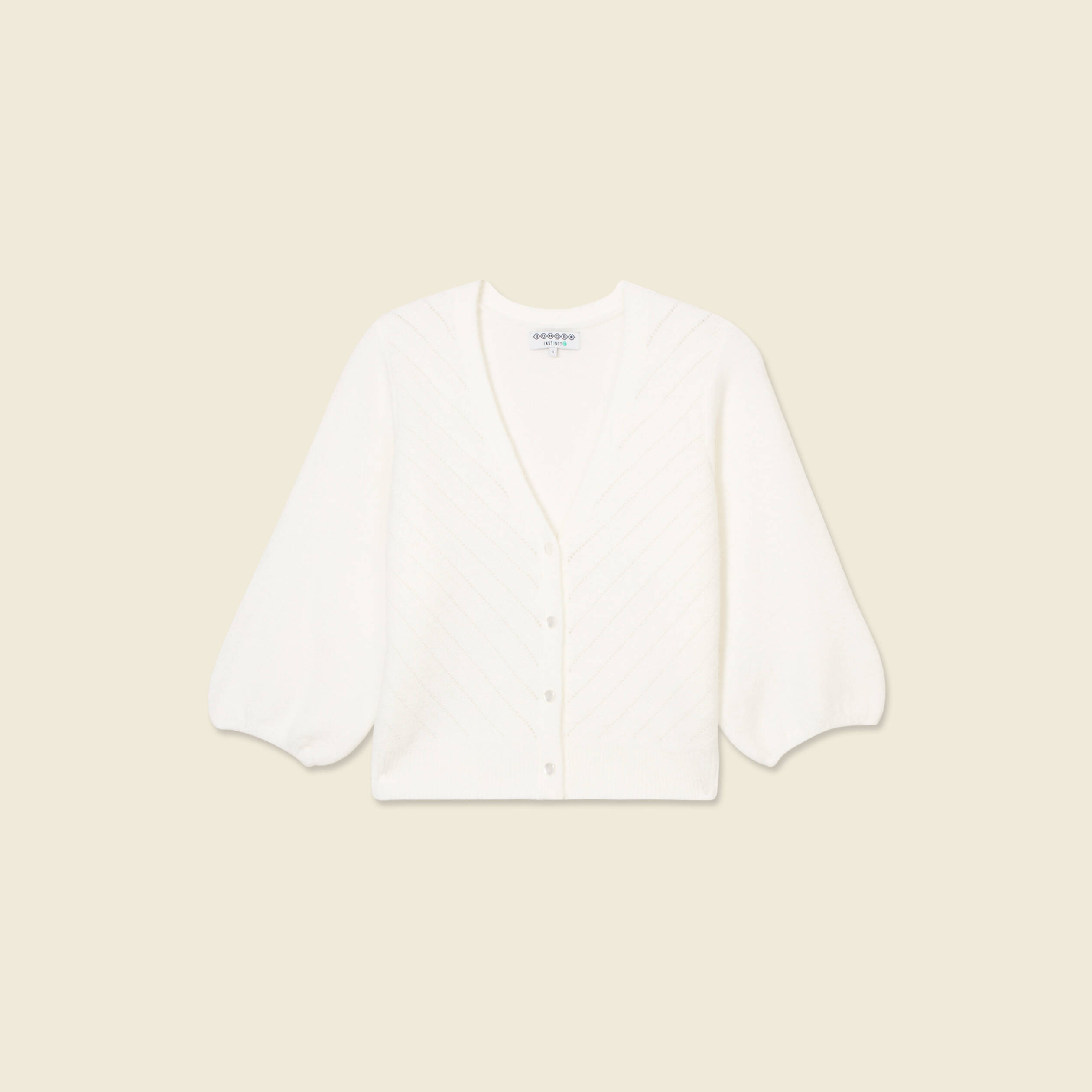 Gilet manches 3/4 blanc femme