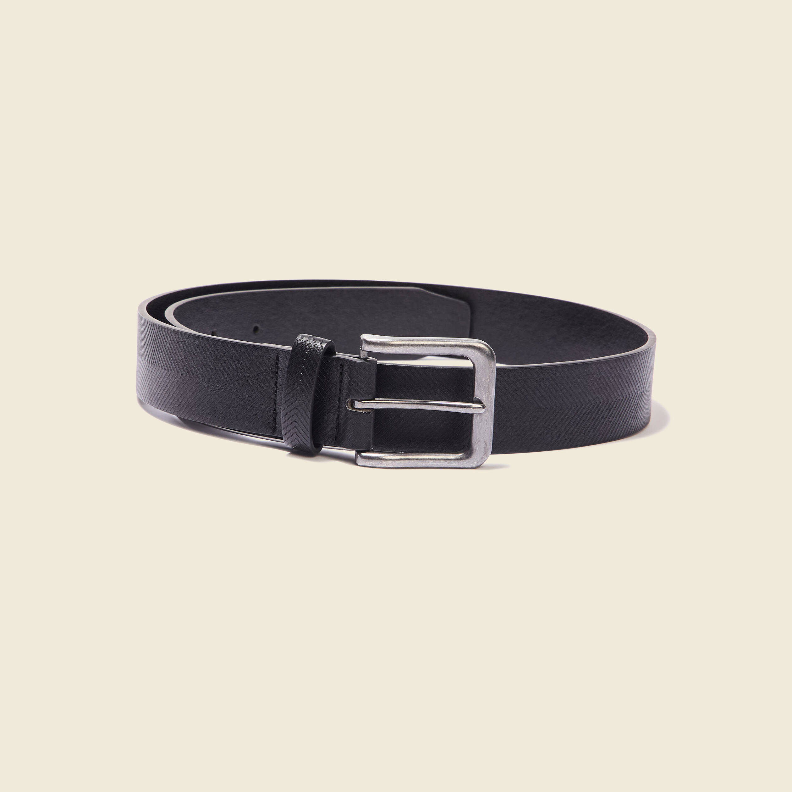 Ceinture emboss&eacute;e noir homme