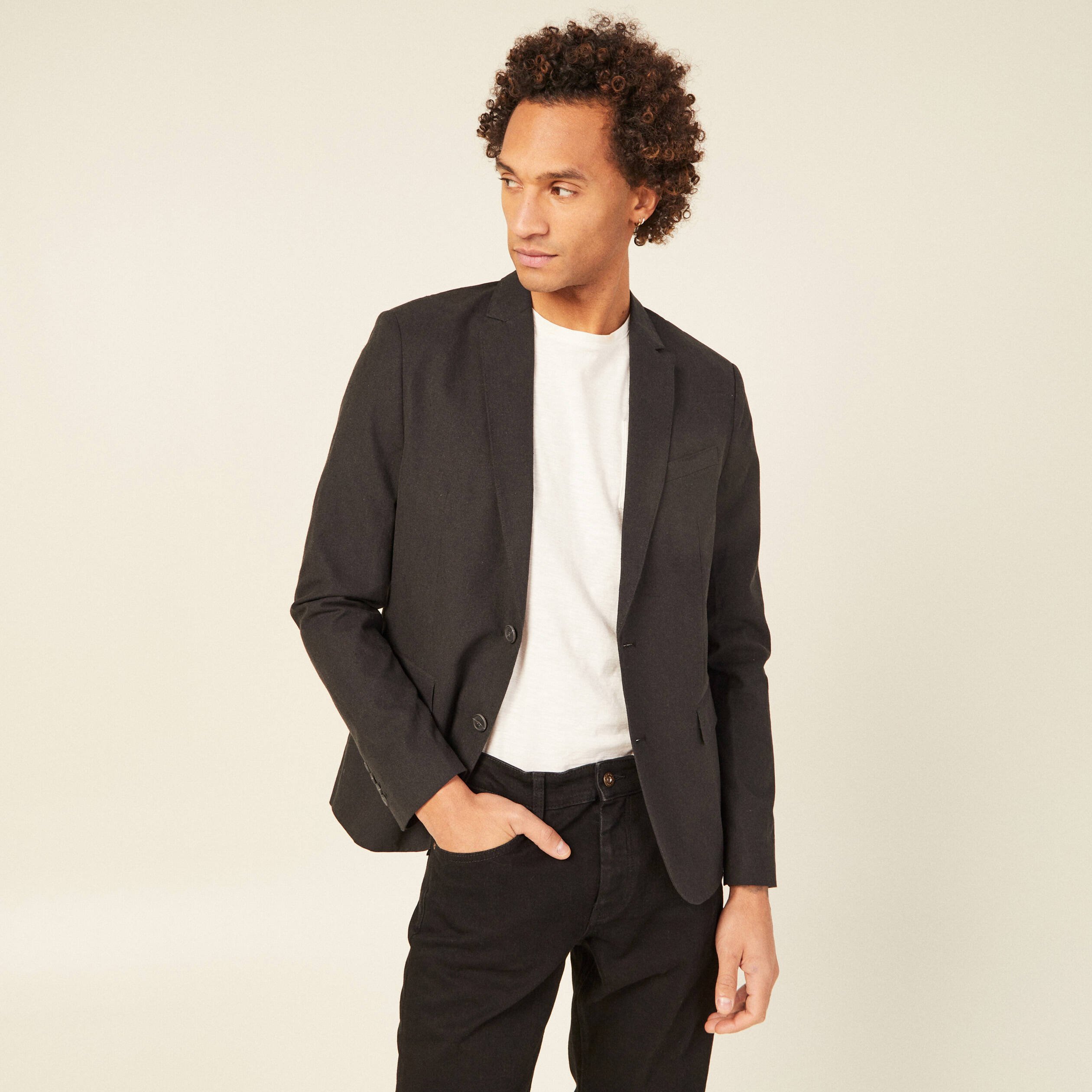 veste blazer boutonnee noir homme Veste blazer boutonnée noir homme