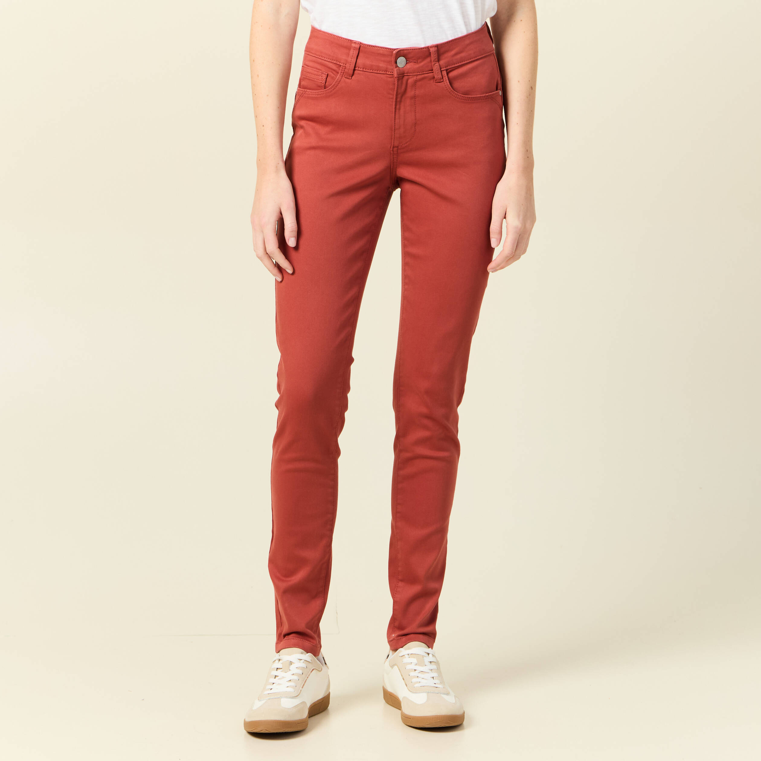 pantalon audrey skinny push up orange fonce femme Pantalon Audrey - skinny push up orange foncé femme
