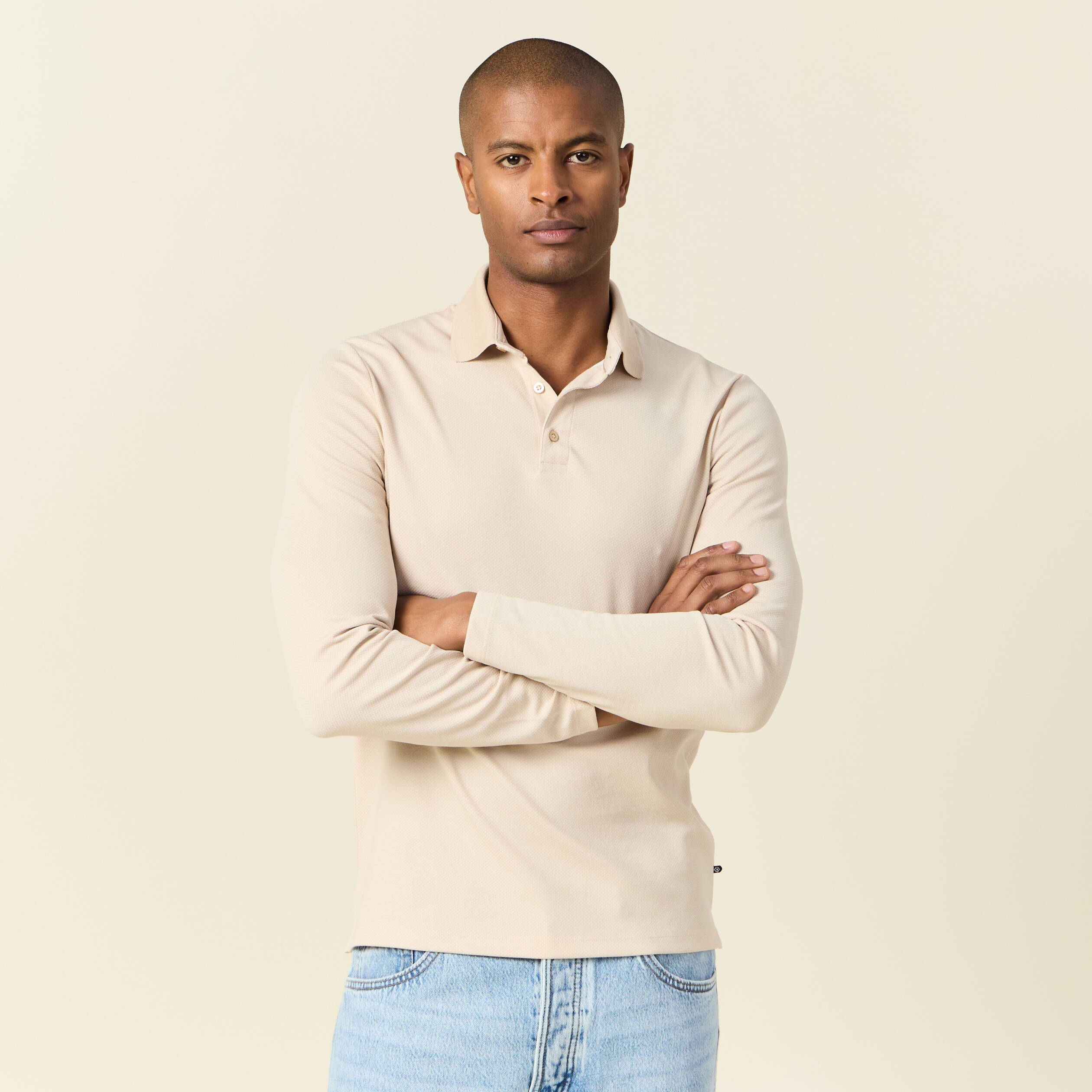 polo manches longues sable homme Polo manches longues sable homme