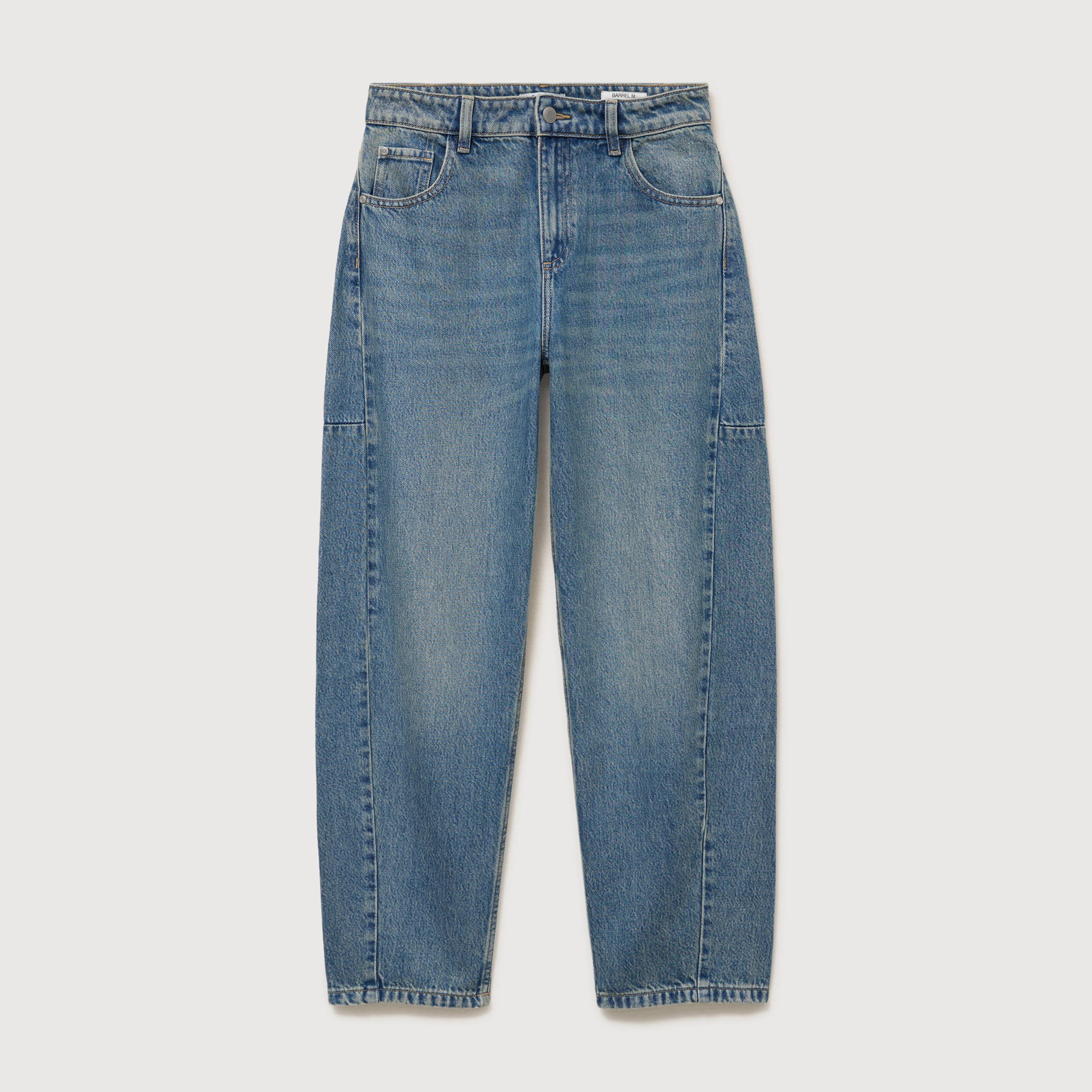 Jeans barrel taille standard bleu femme