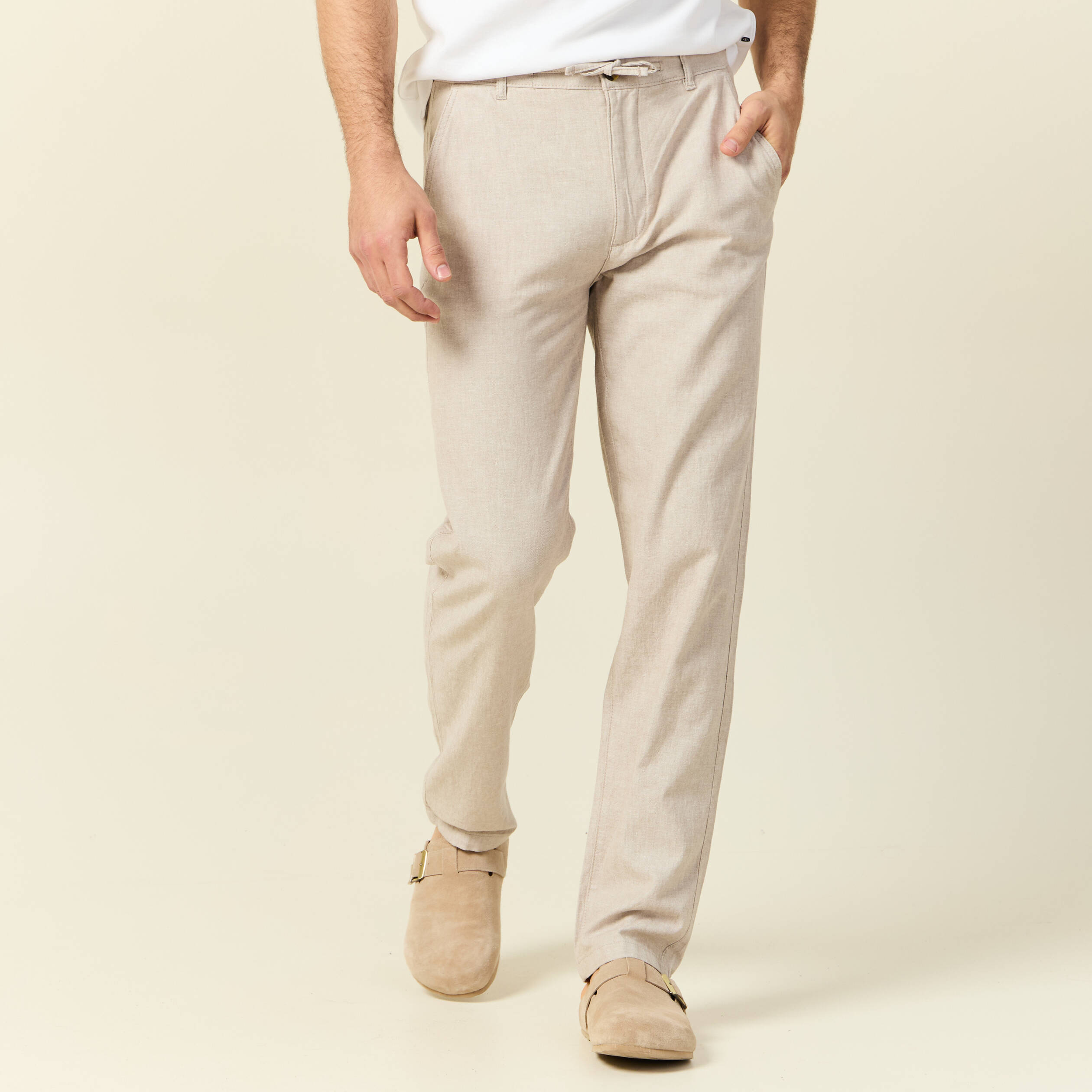 pantalon chino droit beige homme Pantalon chino droit beige homme