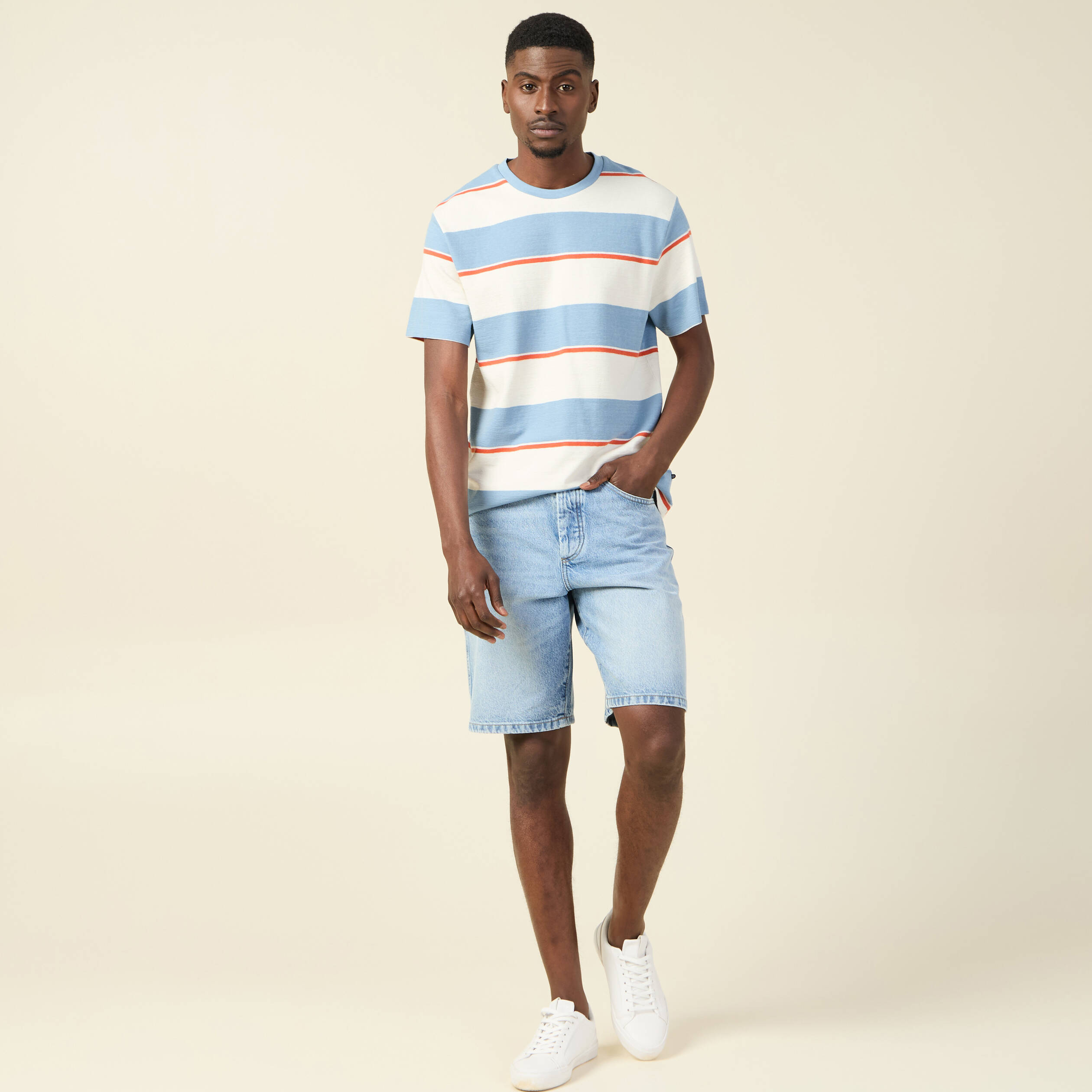 t shirt manches courtes bleu gris homme T-shirt manches courtes bleu gris homme