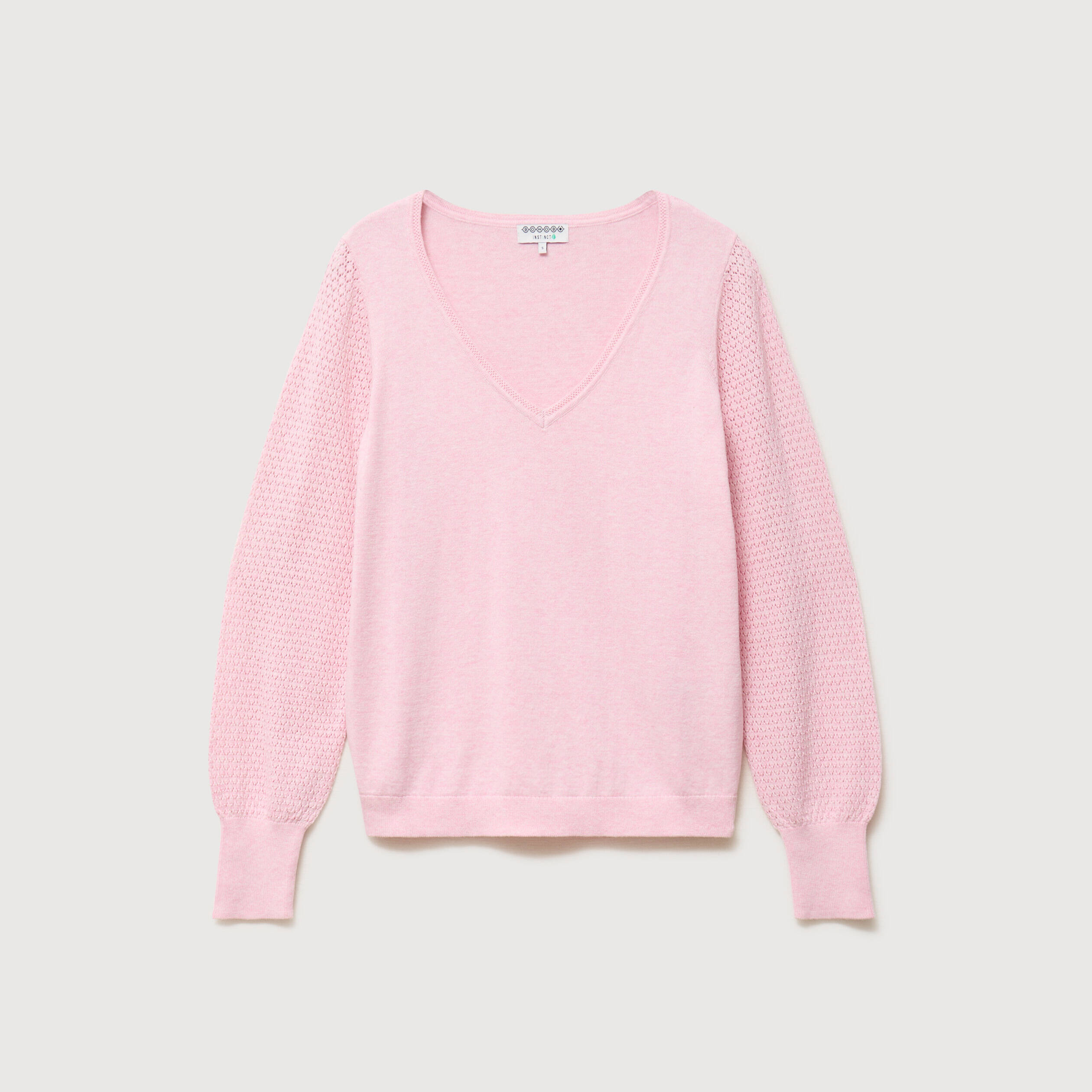 Pull manches longues rose pastel femme