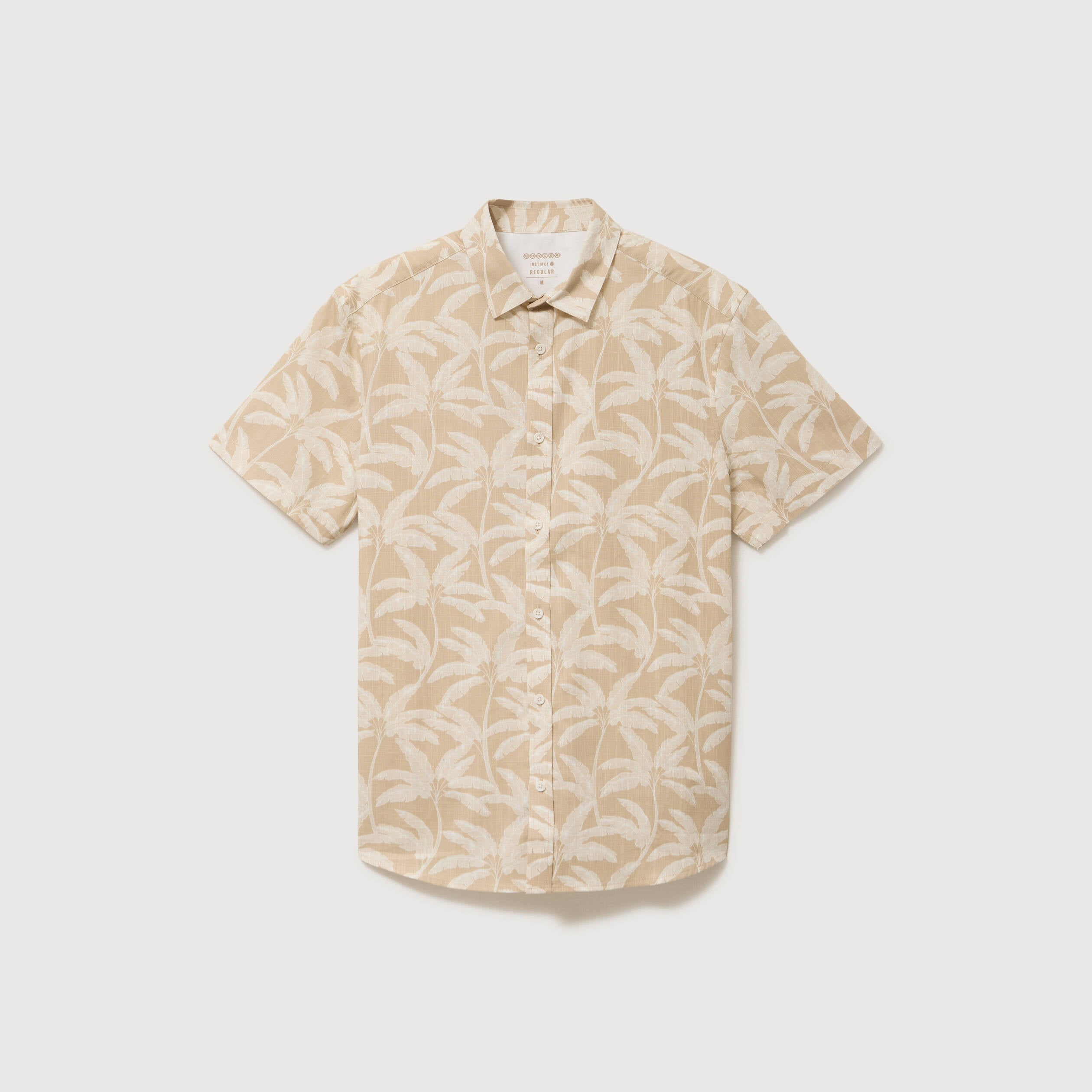 Chemise manches courtes beige moyen homme