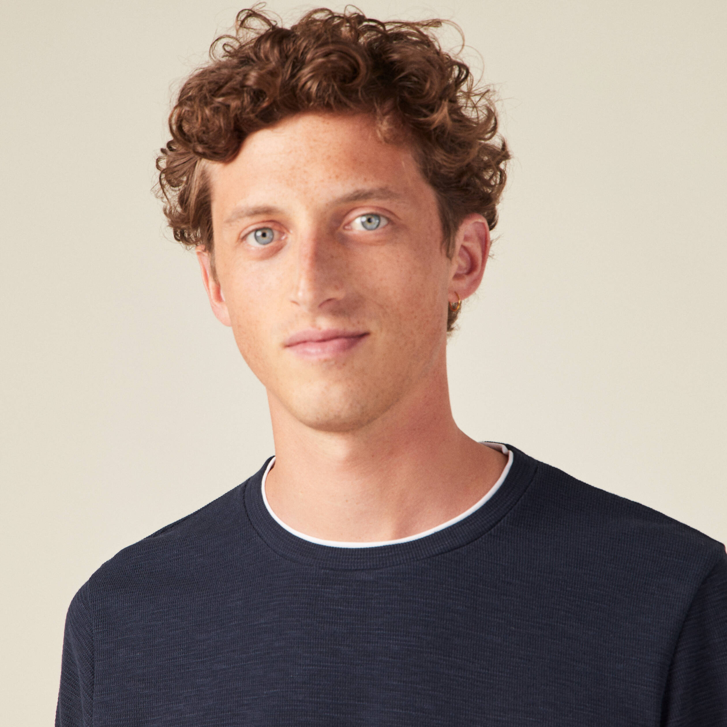 T-shirt manches longues bleu marine homme