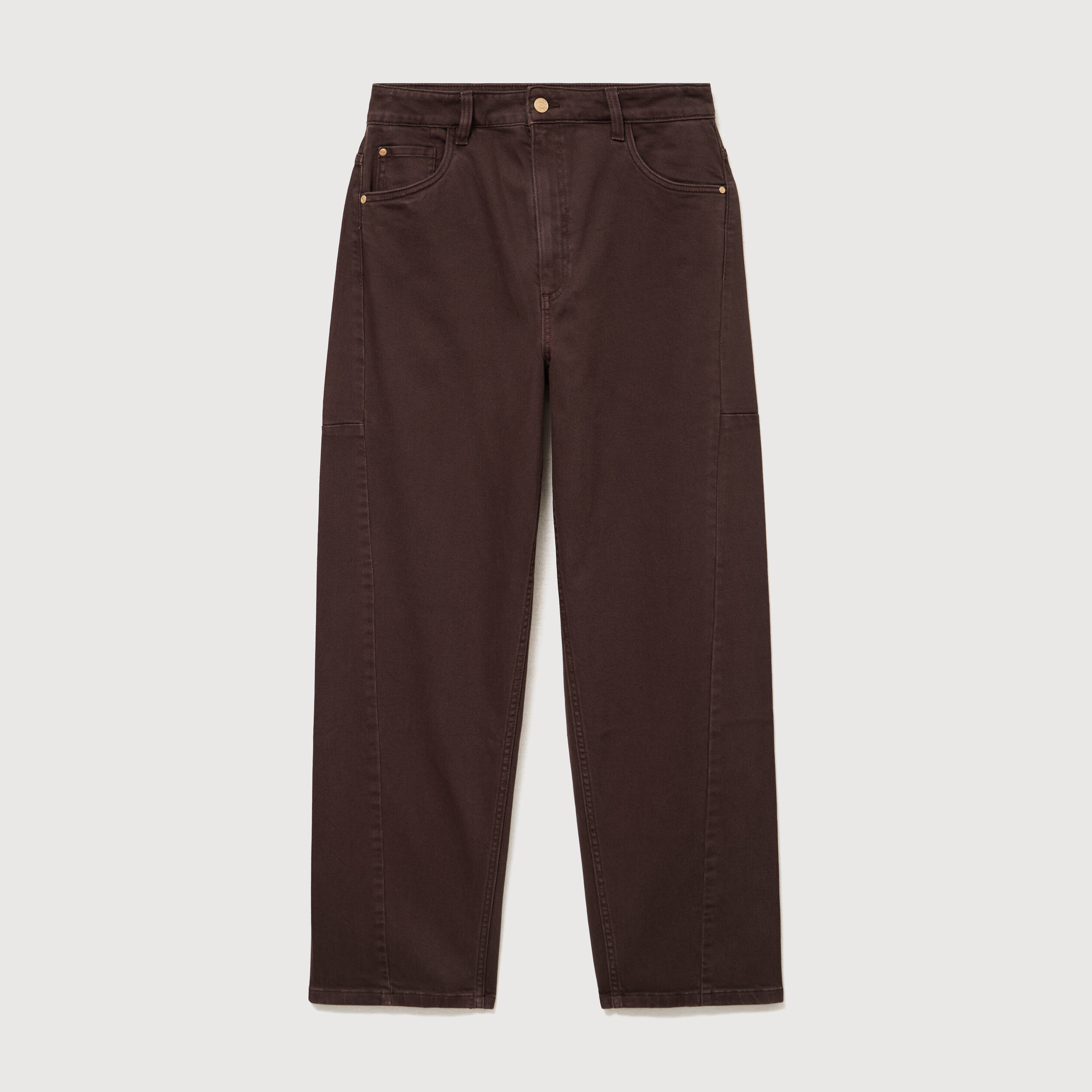Jeans ample taille standard marron femme