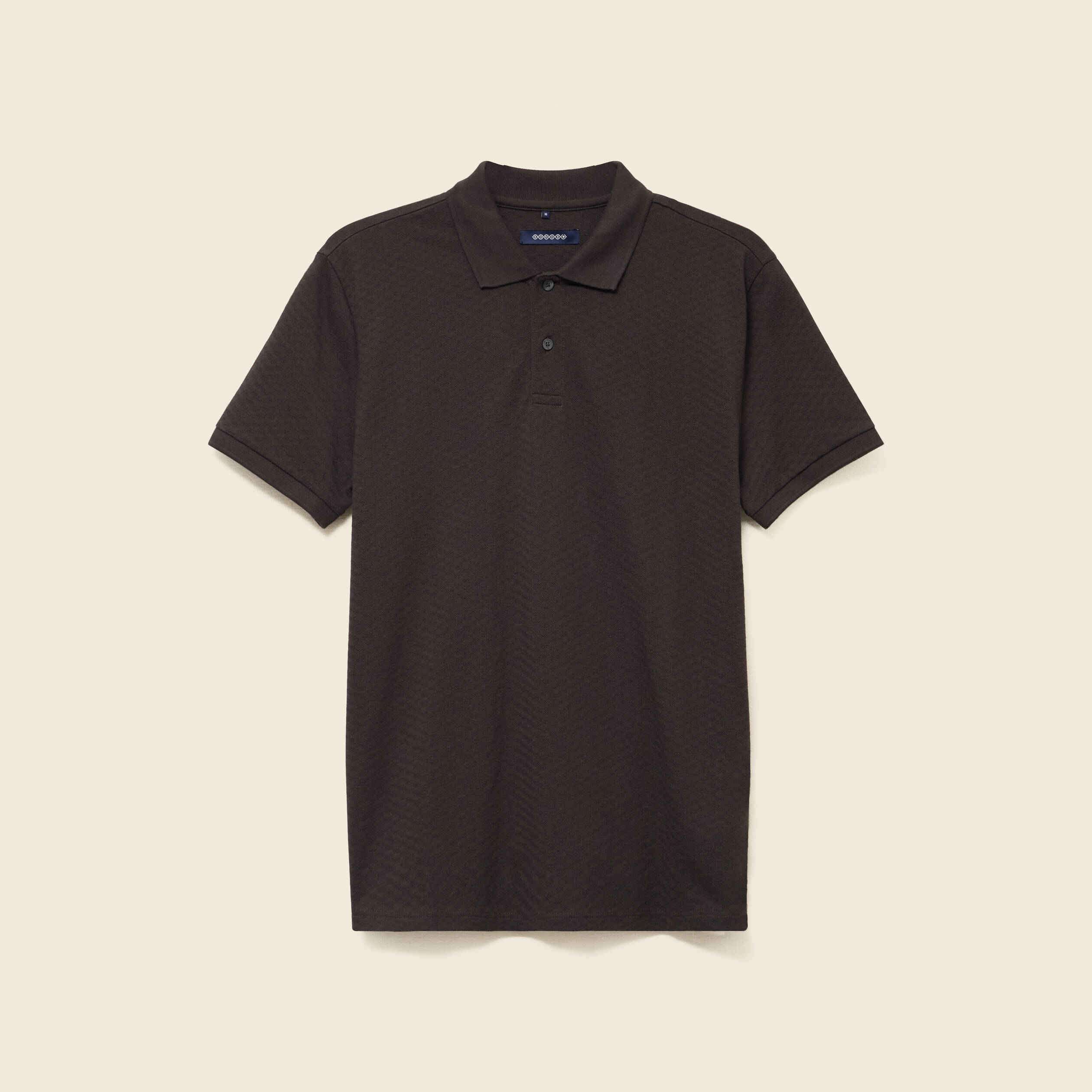 Polo cintr&eacute; en coton manches courtes gris fonc&eacute; homme