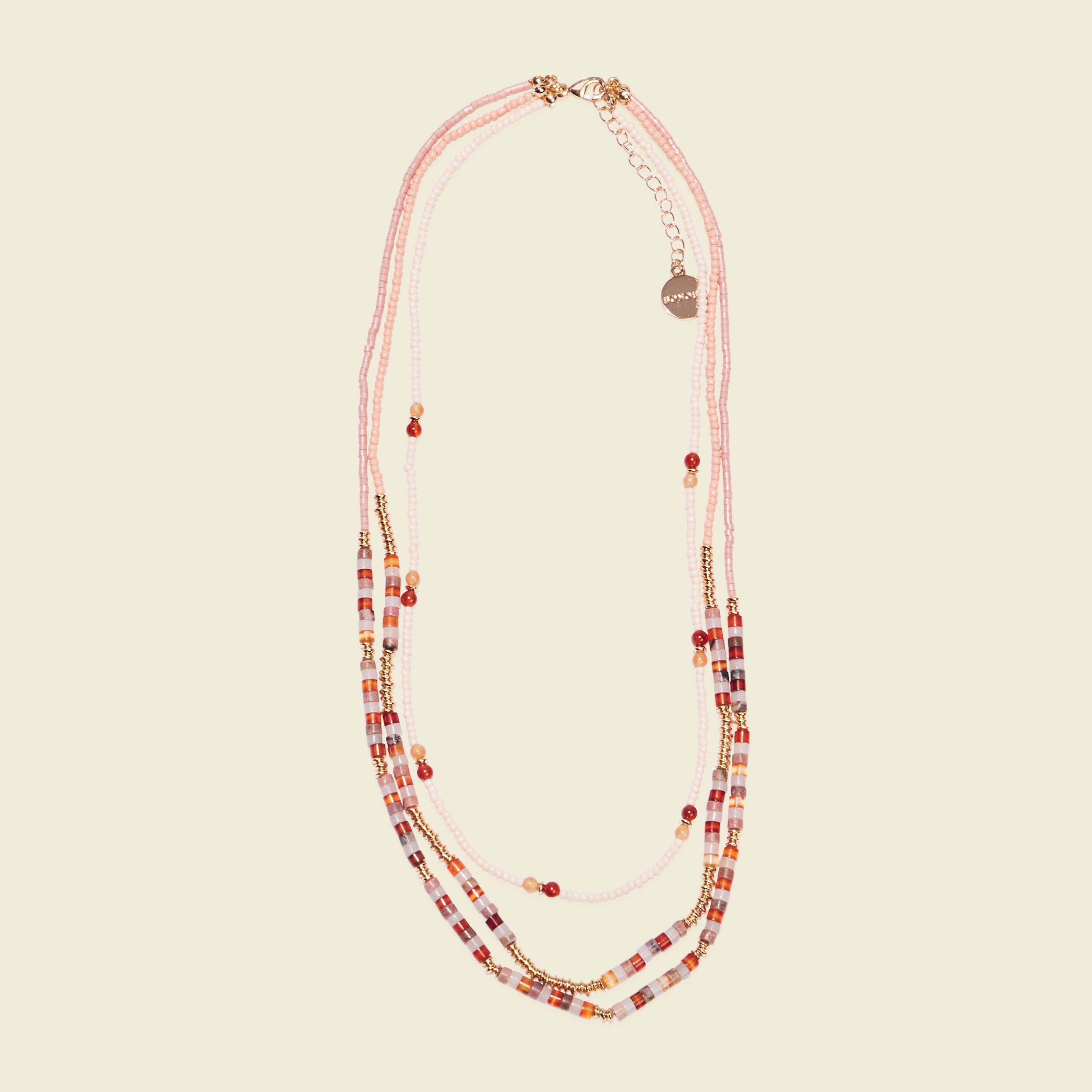 collier 3 rangs avec perles multicolore femme Collier 3 rangs avec perles multicolore femme