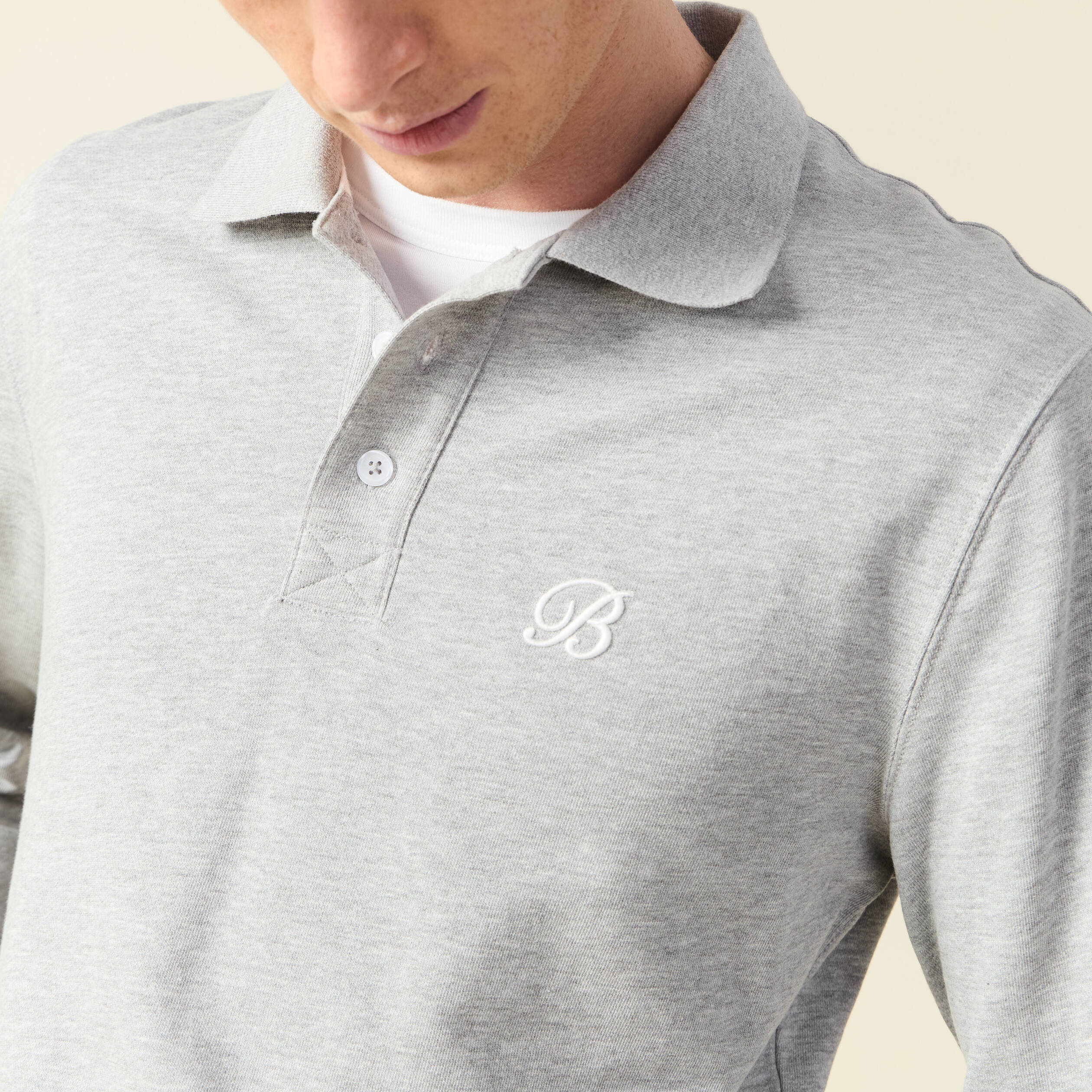 Sweat manches longues brod&eacute; gris homme