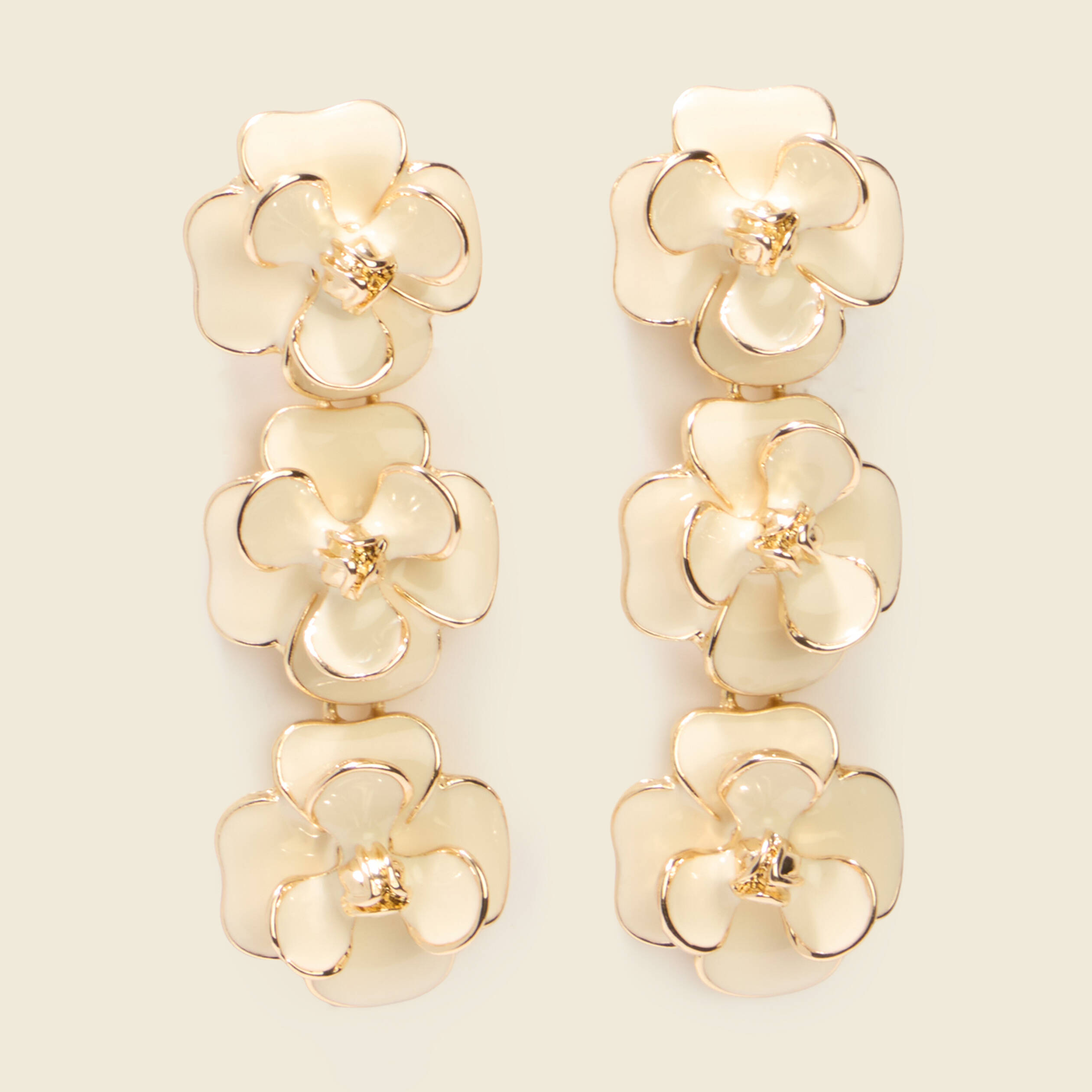 Boucles d'oreilles creme femme