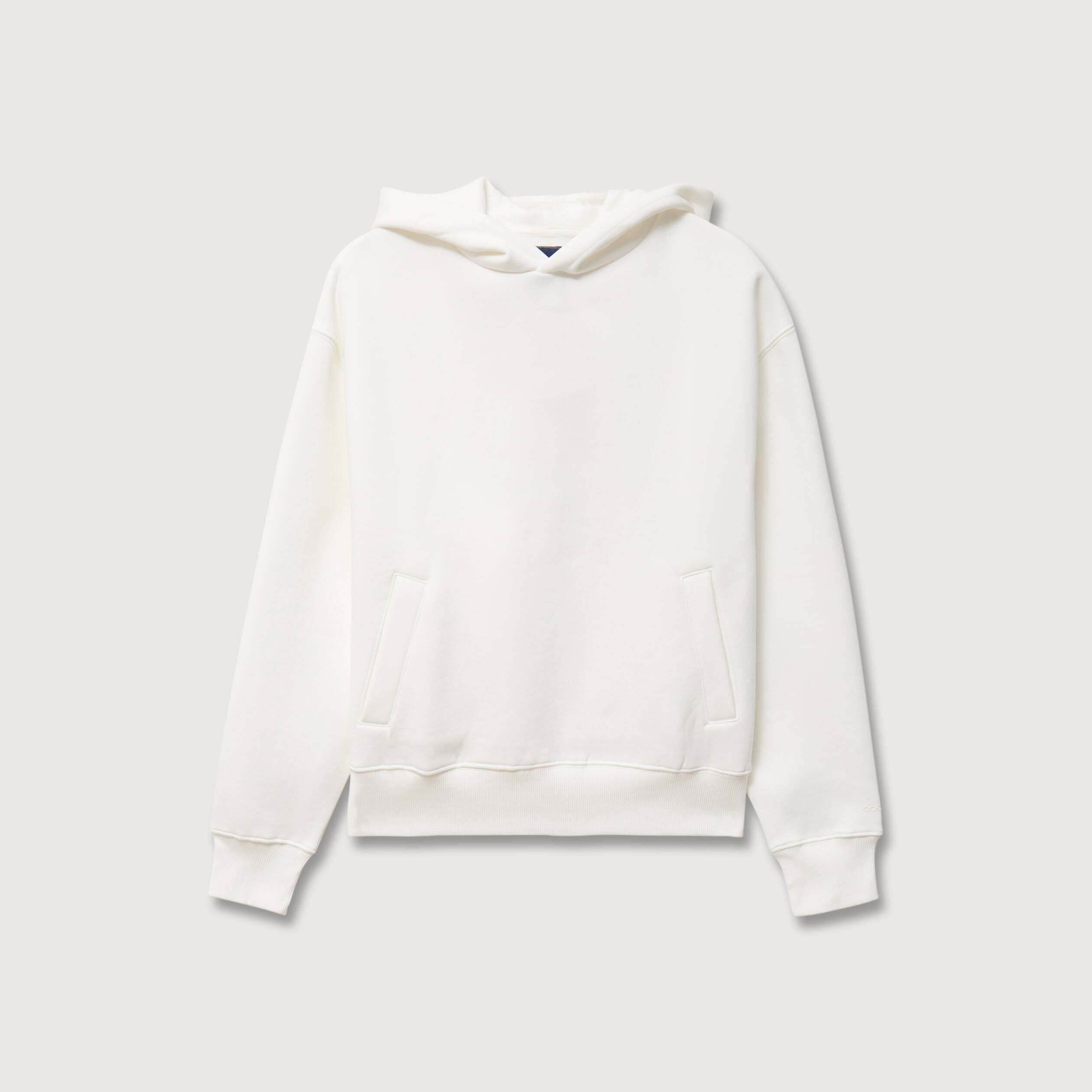 Sweat &agrave; capuche manches longues ecru homme