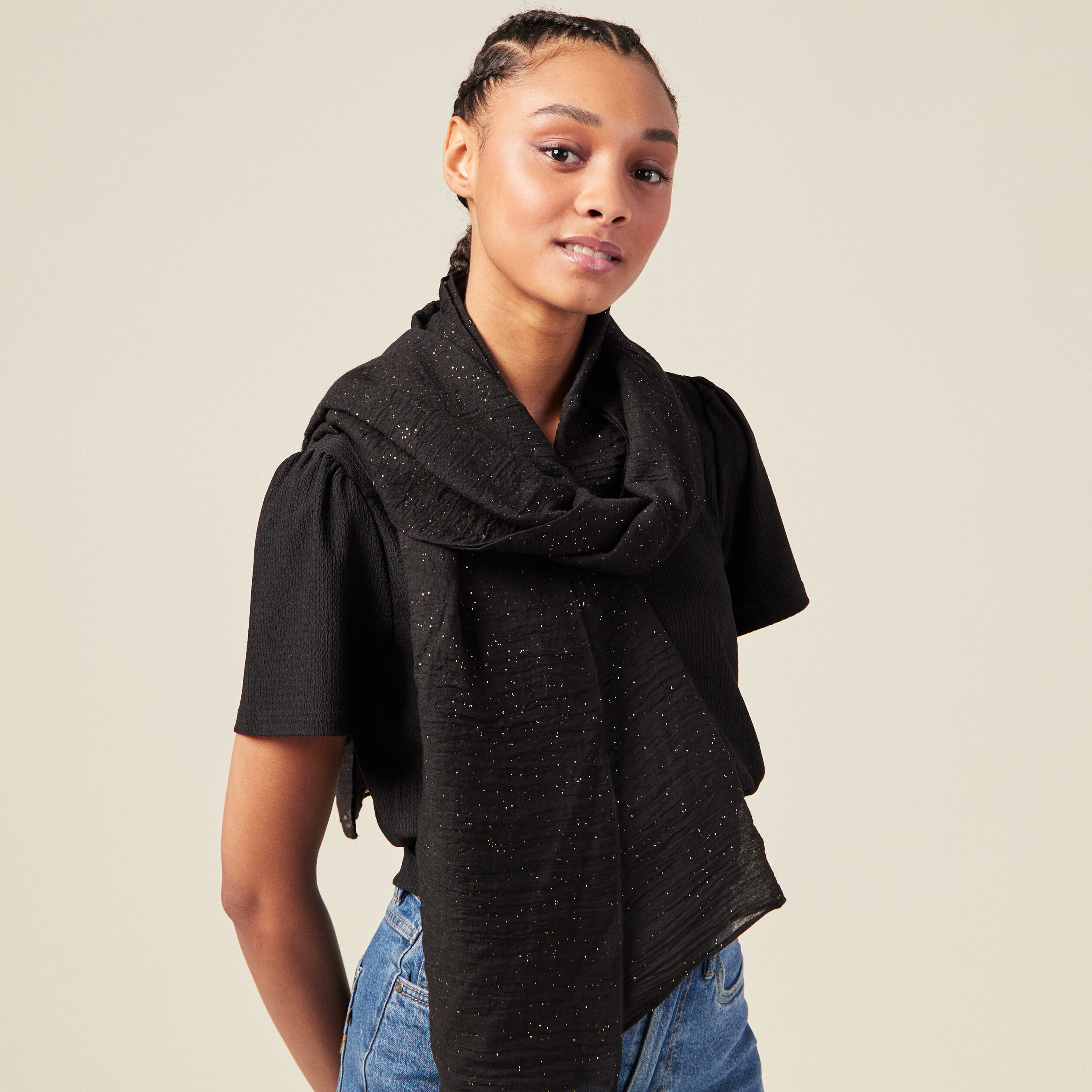 Foulard noir femme