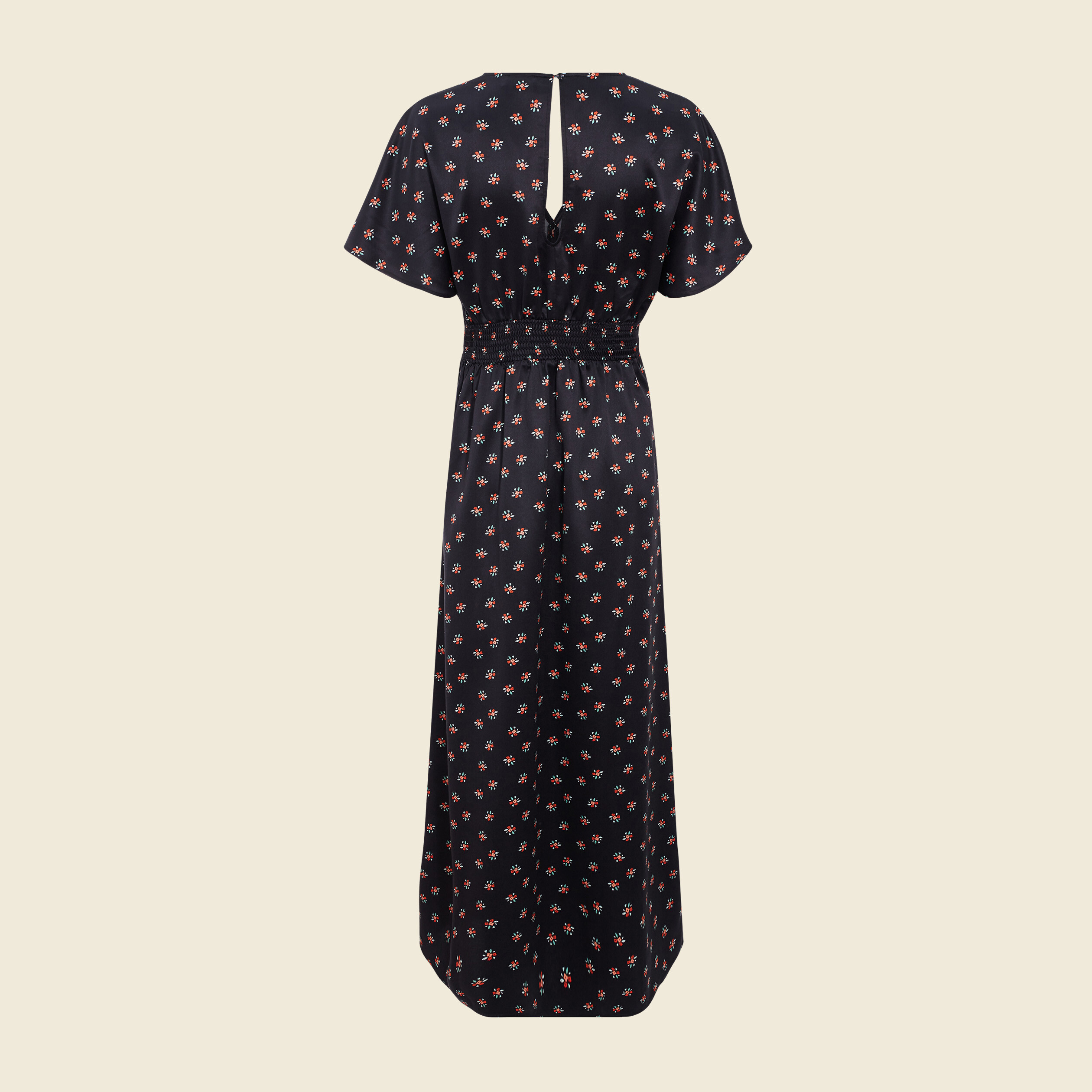 Robe plissée à manches courtes noir femme
