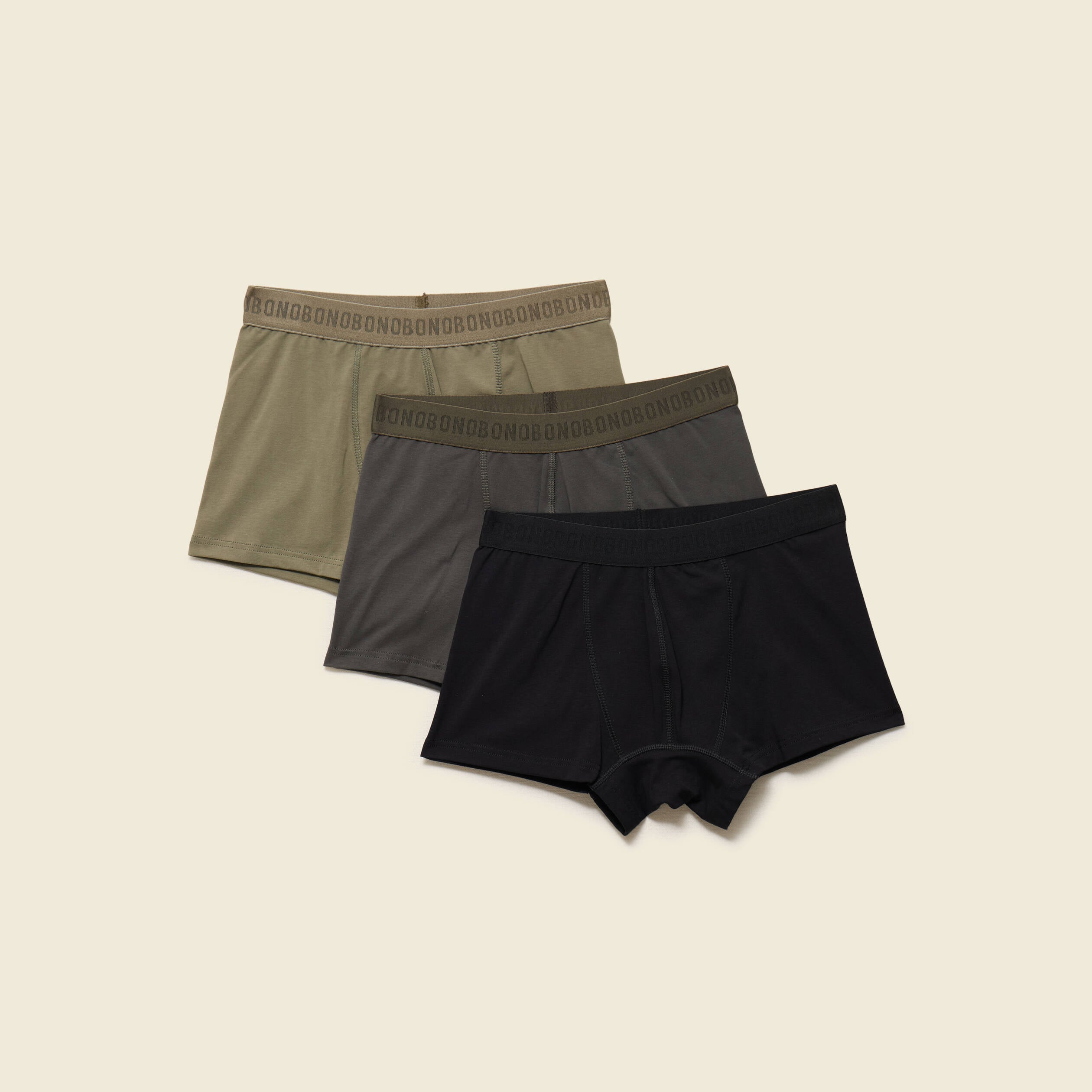 Lot de 3 boxers vert kaki homme