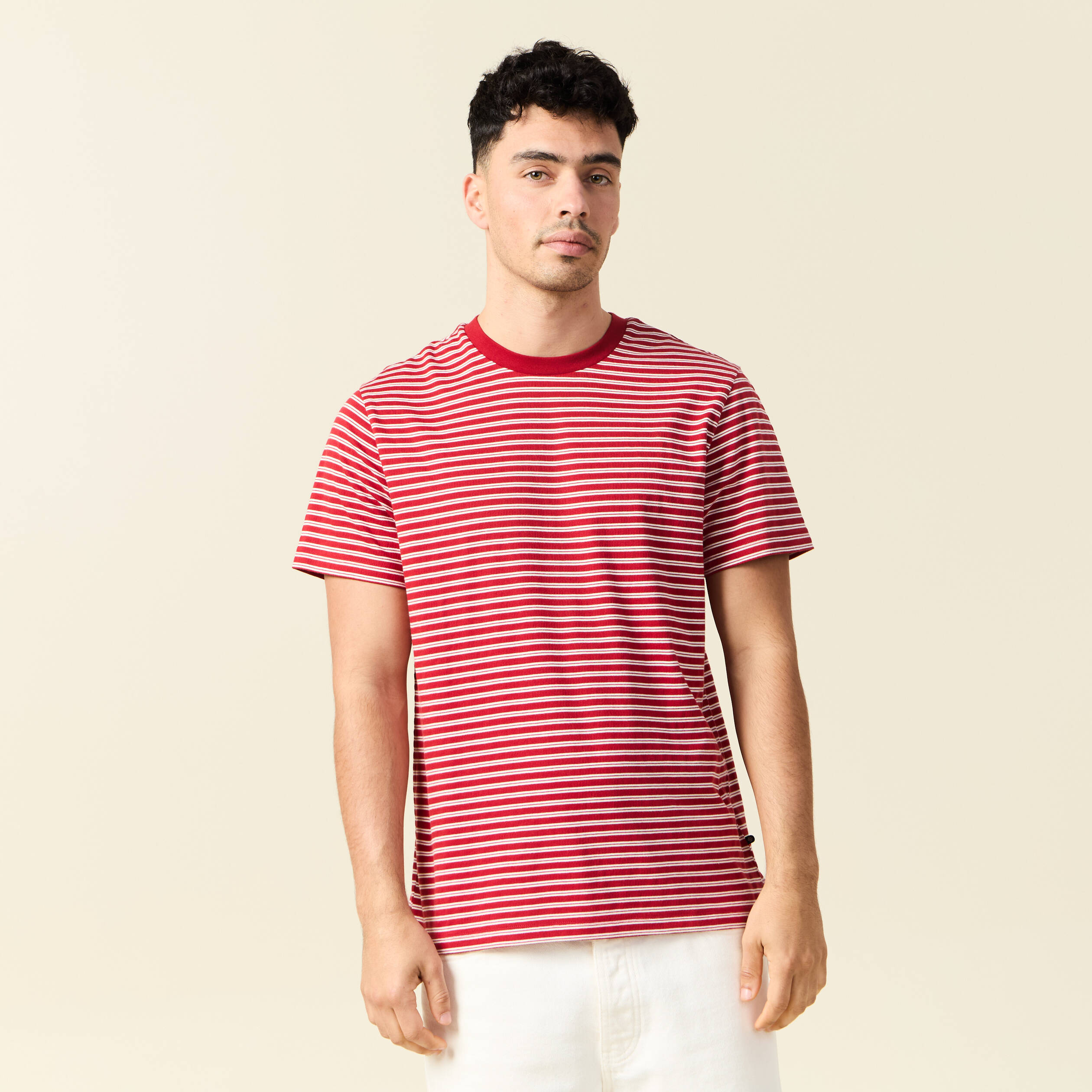 T-shirt manches courtes rouge foncé homme