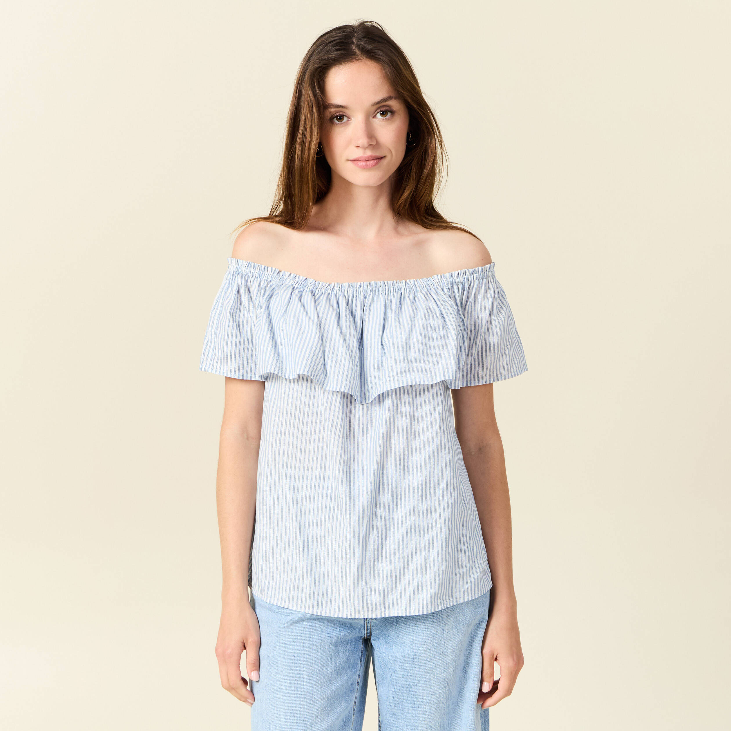 blouse manches courtes ecru femme Blouse manches courtes ecru femme