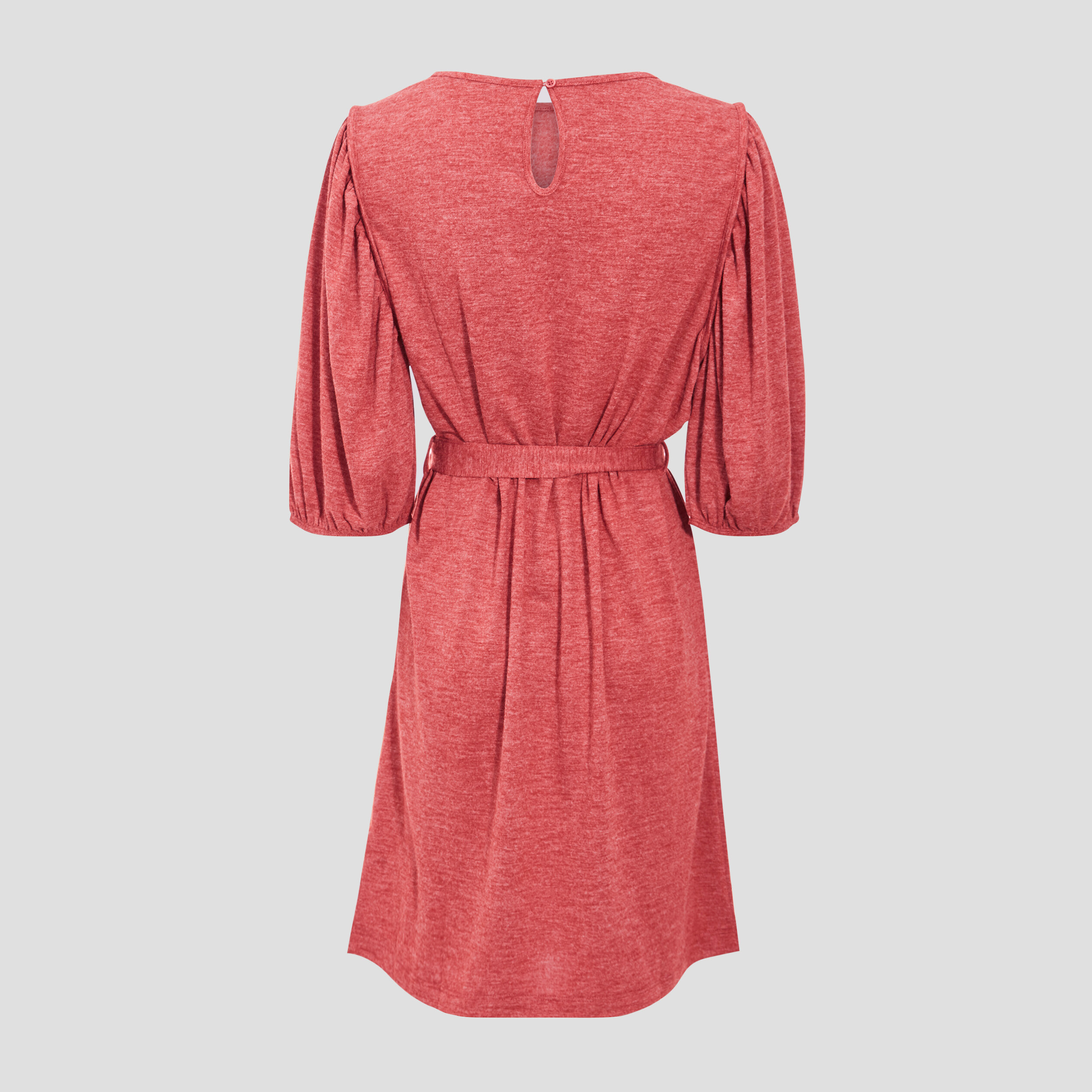 Robe droite ceintur&eacute;e orange fonc&eacute; femme