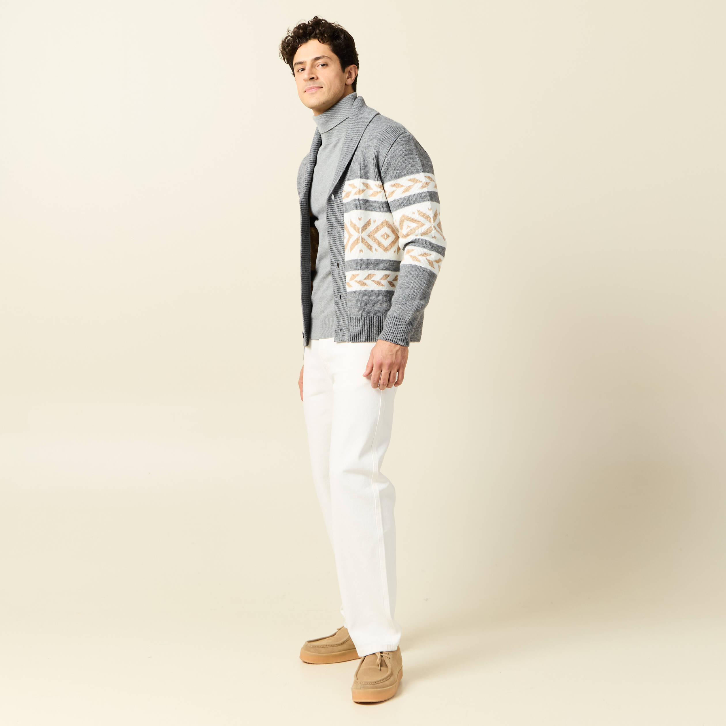 gilet manches longues ecru homme Gilet manches longues ecru homme