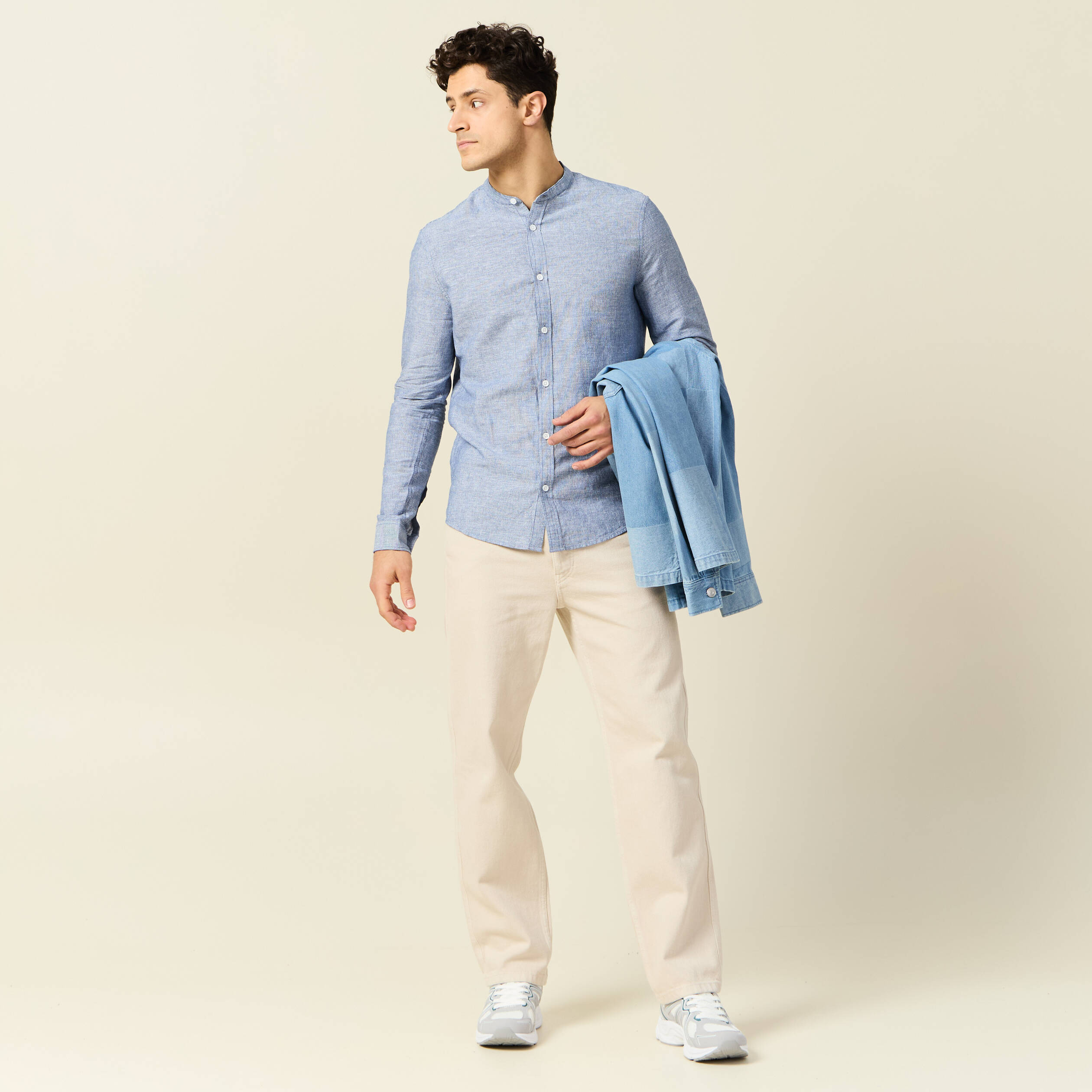 chemise manches longues bleu gris homme Chemise manches longues bleu gris homme