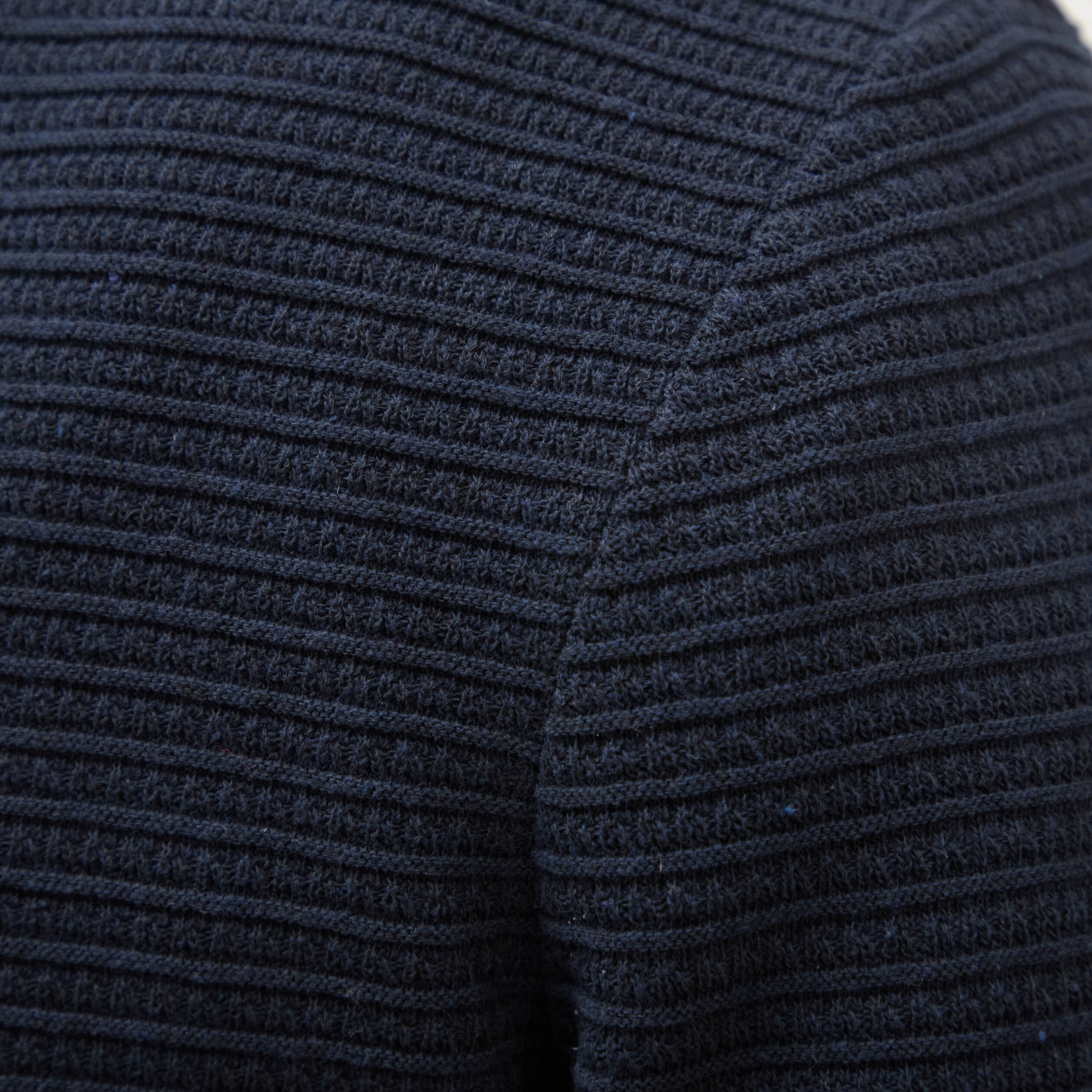 Pull col rond manches longues bleu marine homme