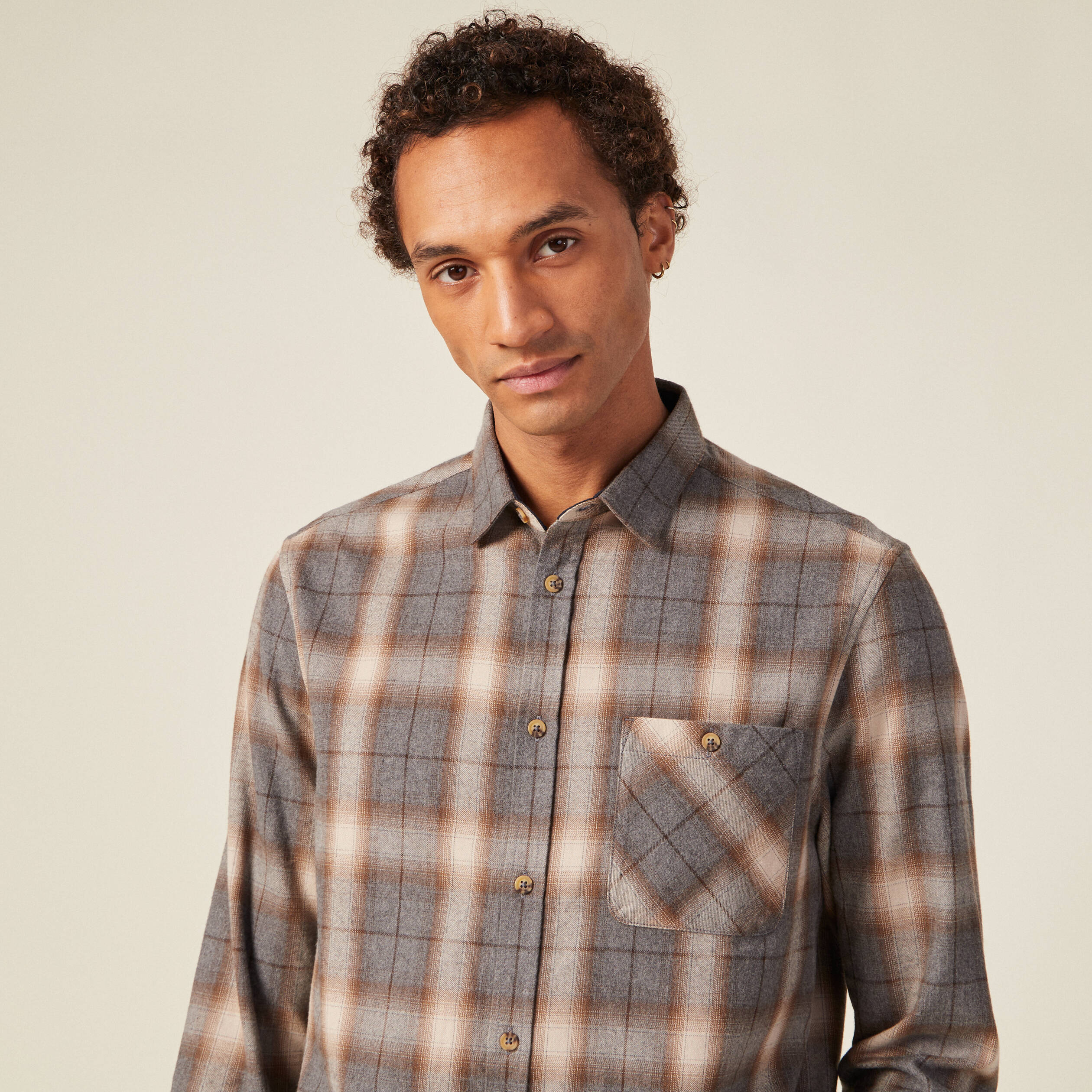chemise manches longues ecru homme Chemise manches longues ecru homme