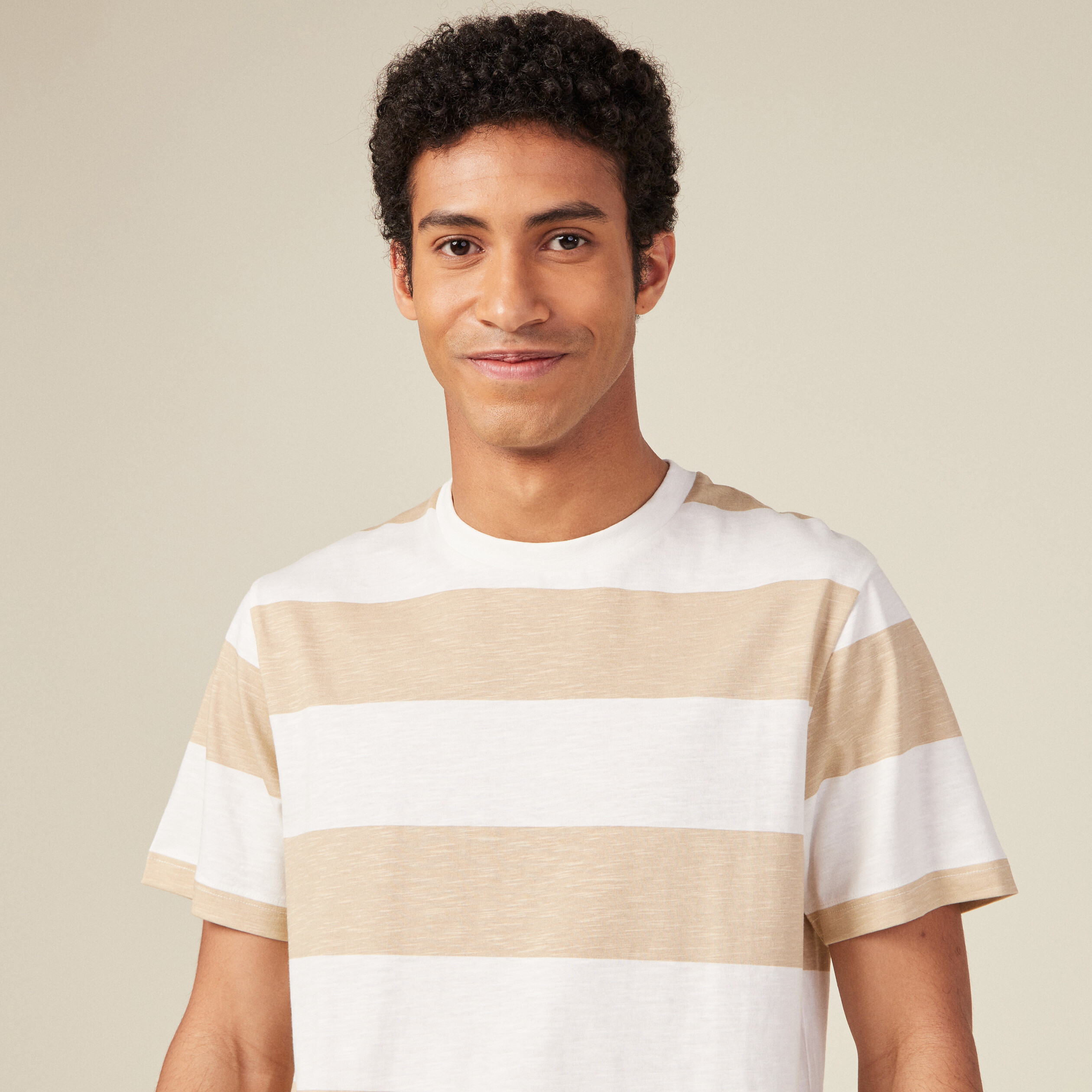 T-shirt manches courtes ecru homme