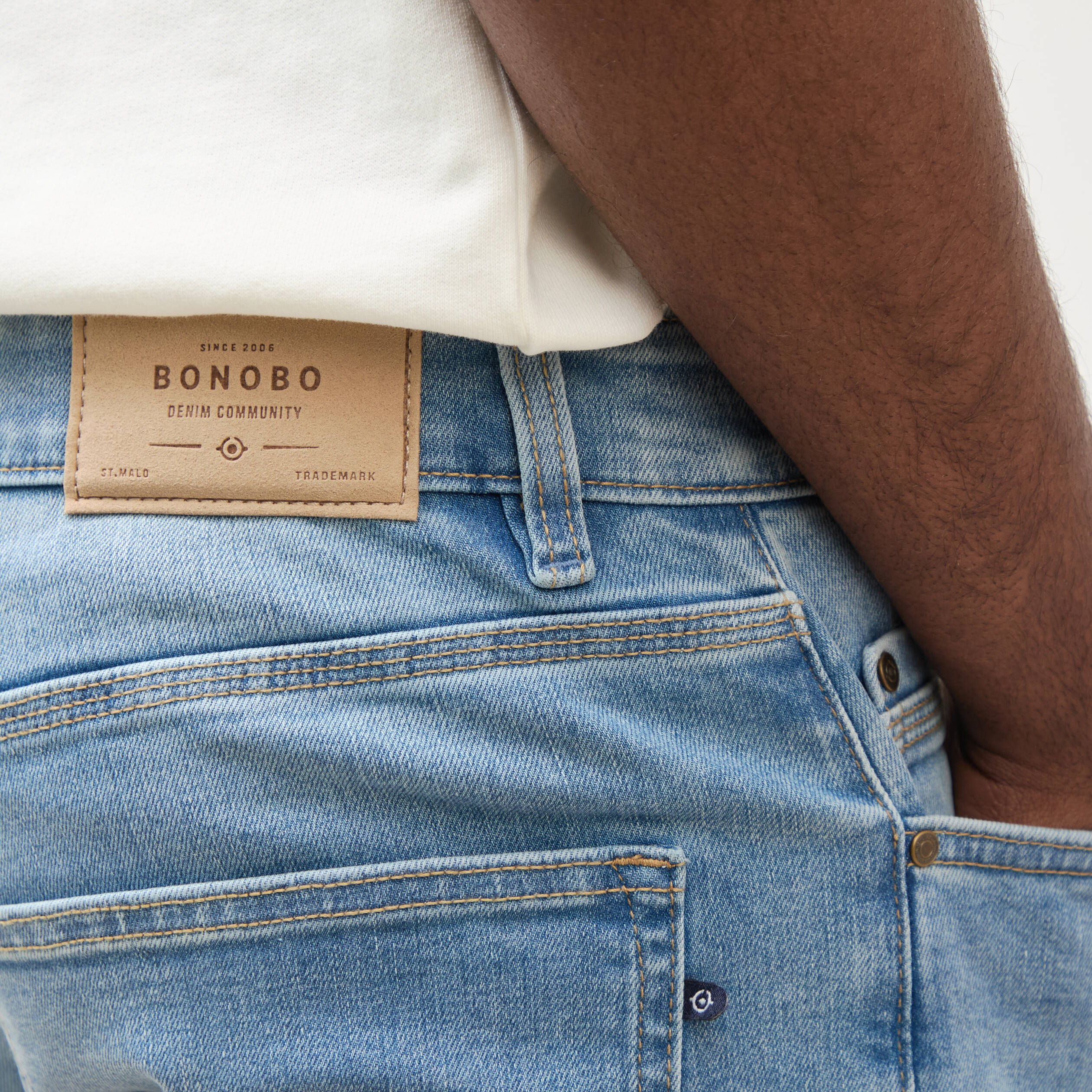 Jeans straight denim used homme