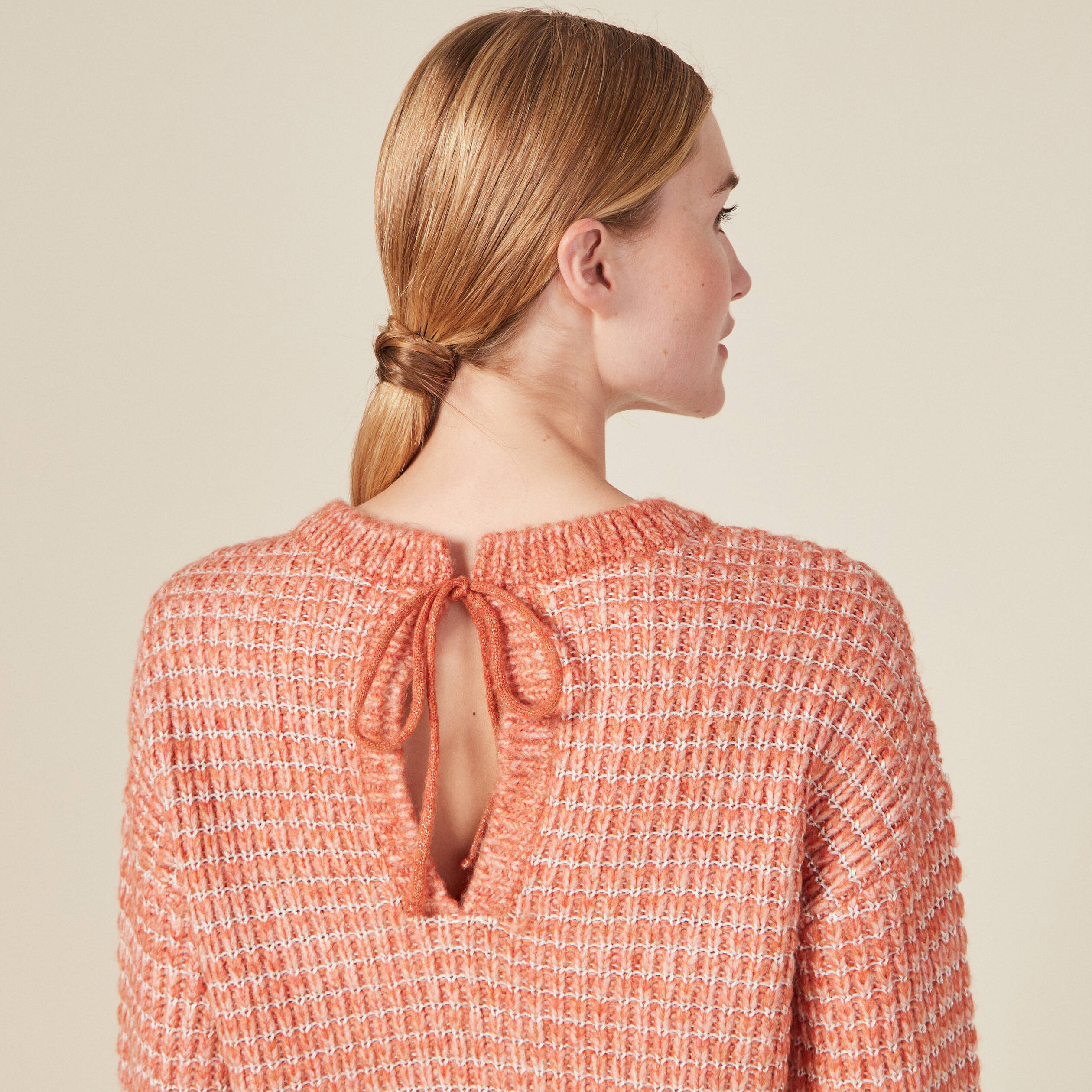 Pull manches longues rouge clair femme