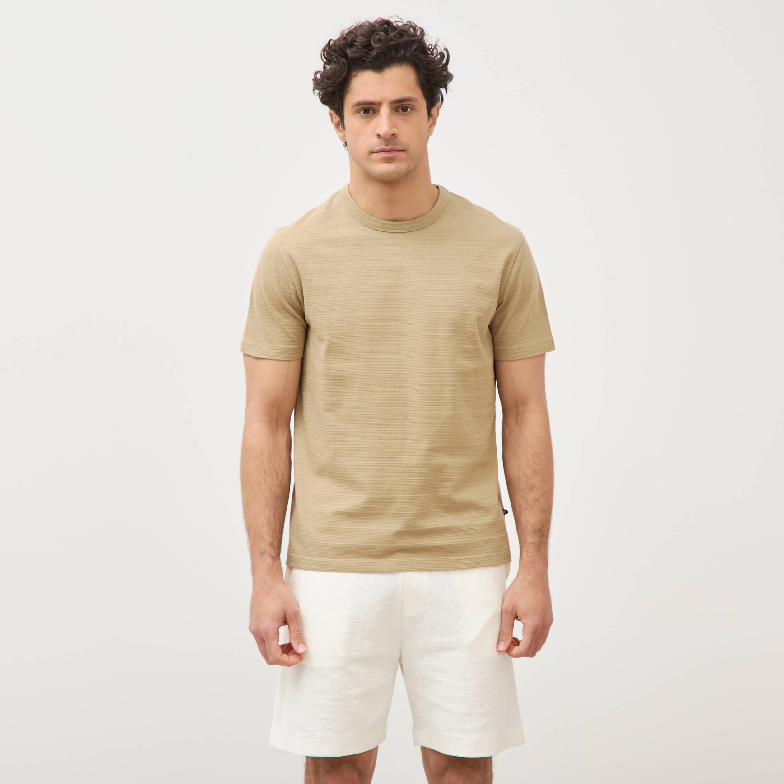 T-shirt manches courtes beige fonce homme