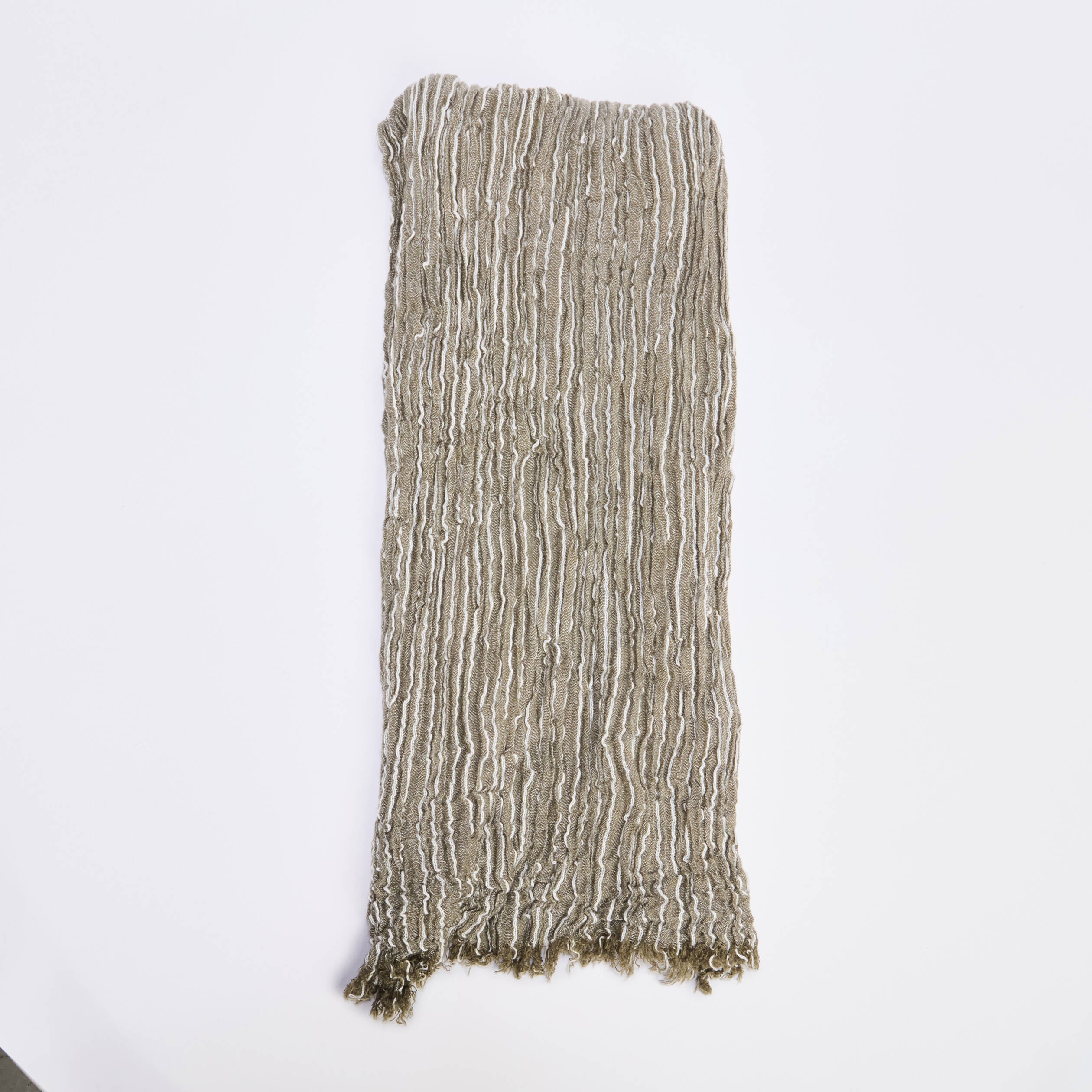 Foulard pliss&eacute; taupe homme