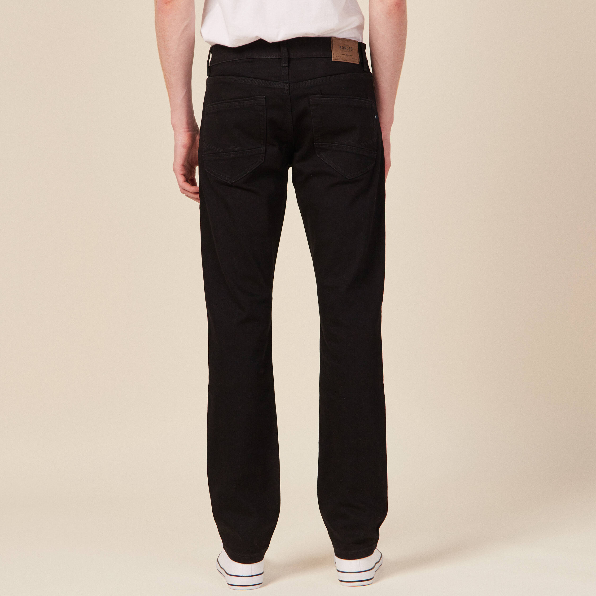 Jeans straight 5 poches denim noir homme