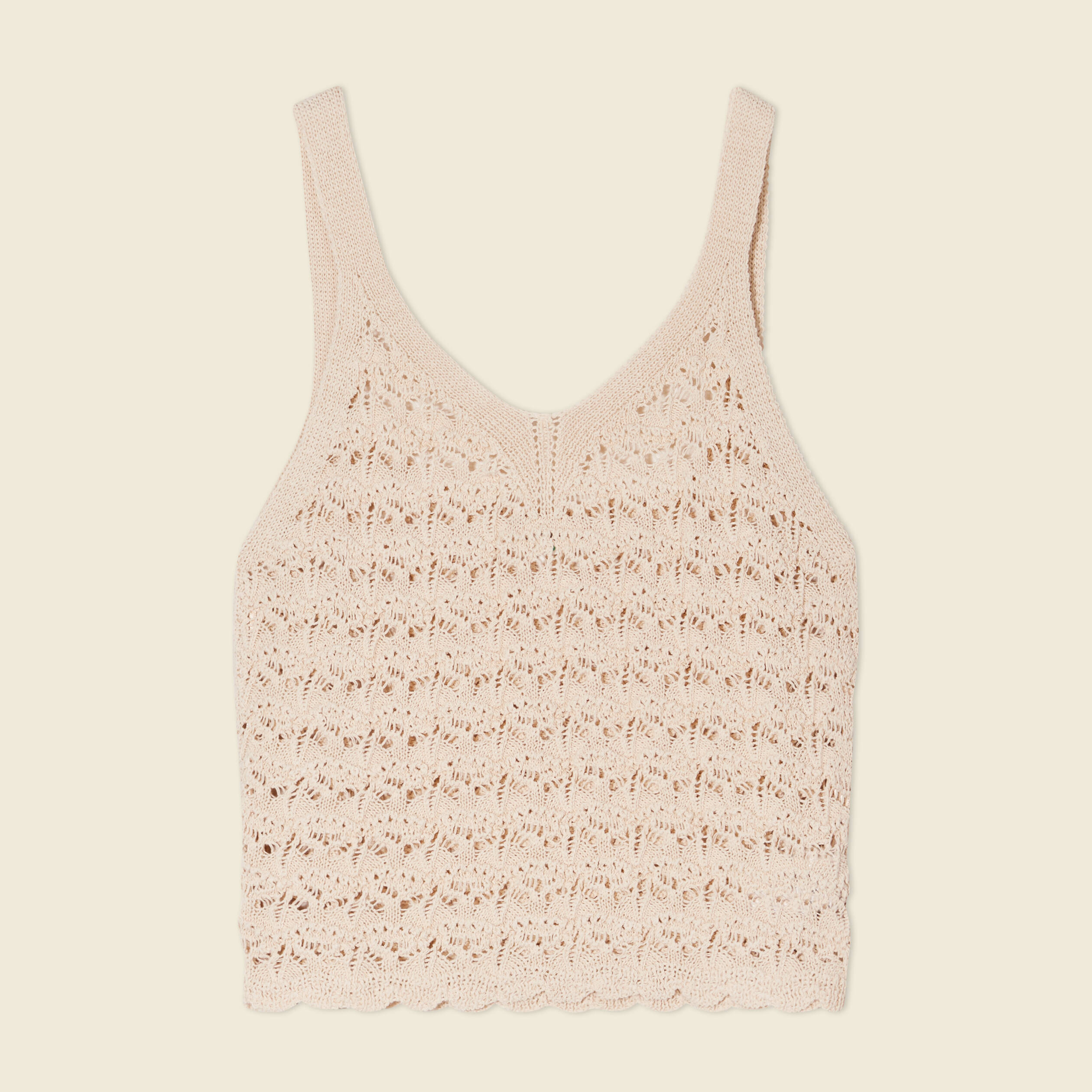 debardeur tricot ajoure creme femme Débardeur tricot ajouré creme femme