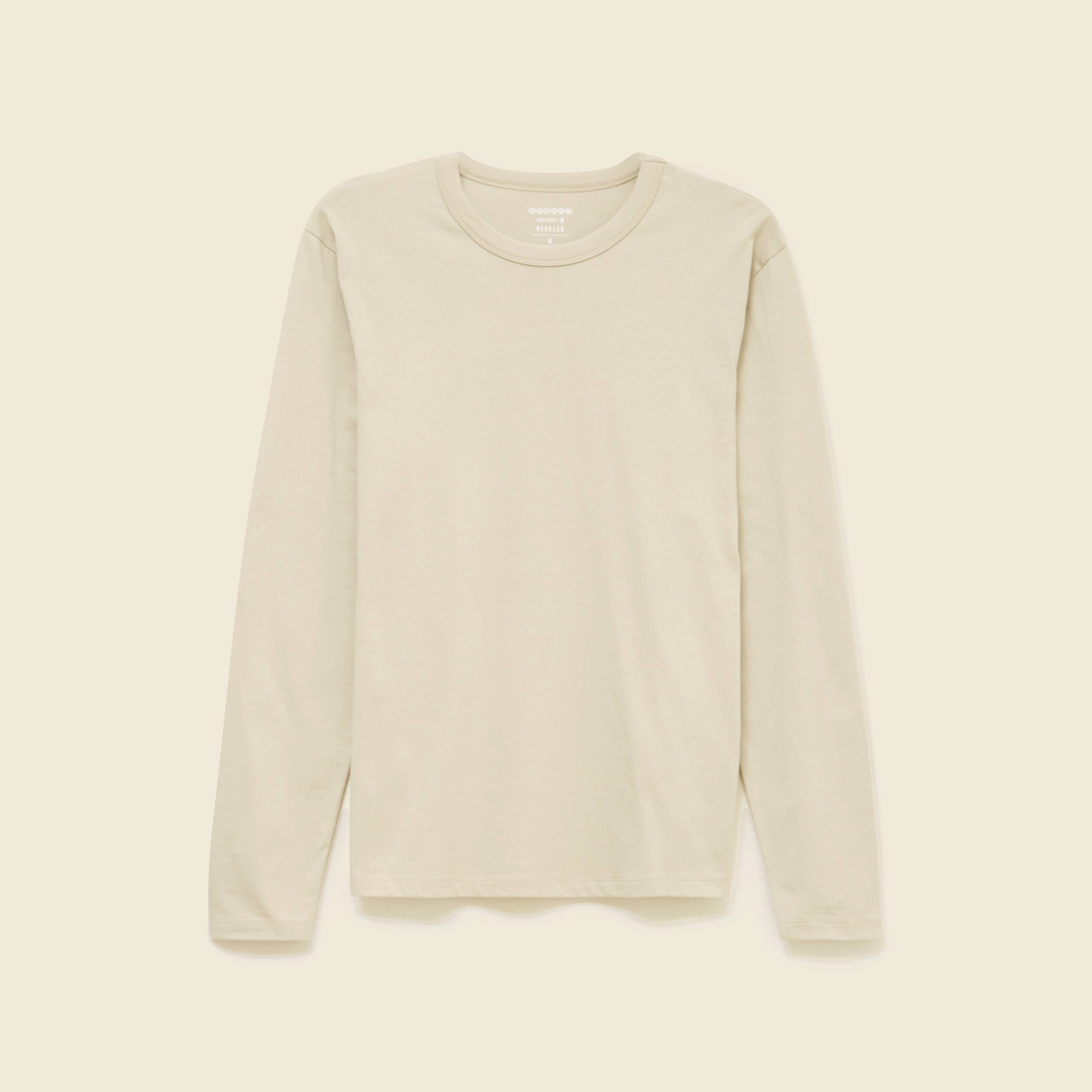 T-shirt en coton manches longues beige homme