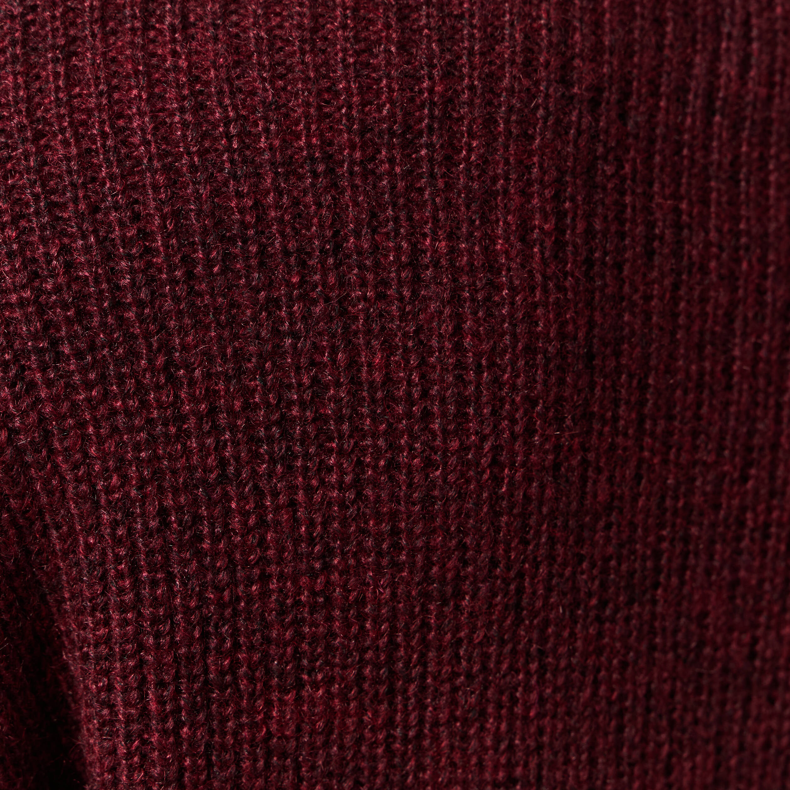 Gilet ajour&eacute; col V manches longues bordeaux femme
