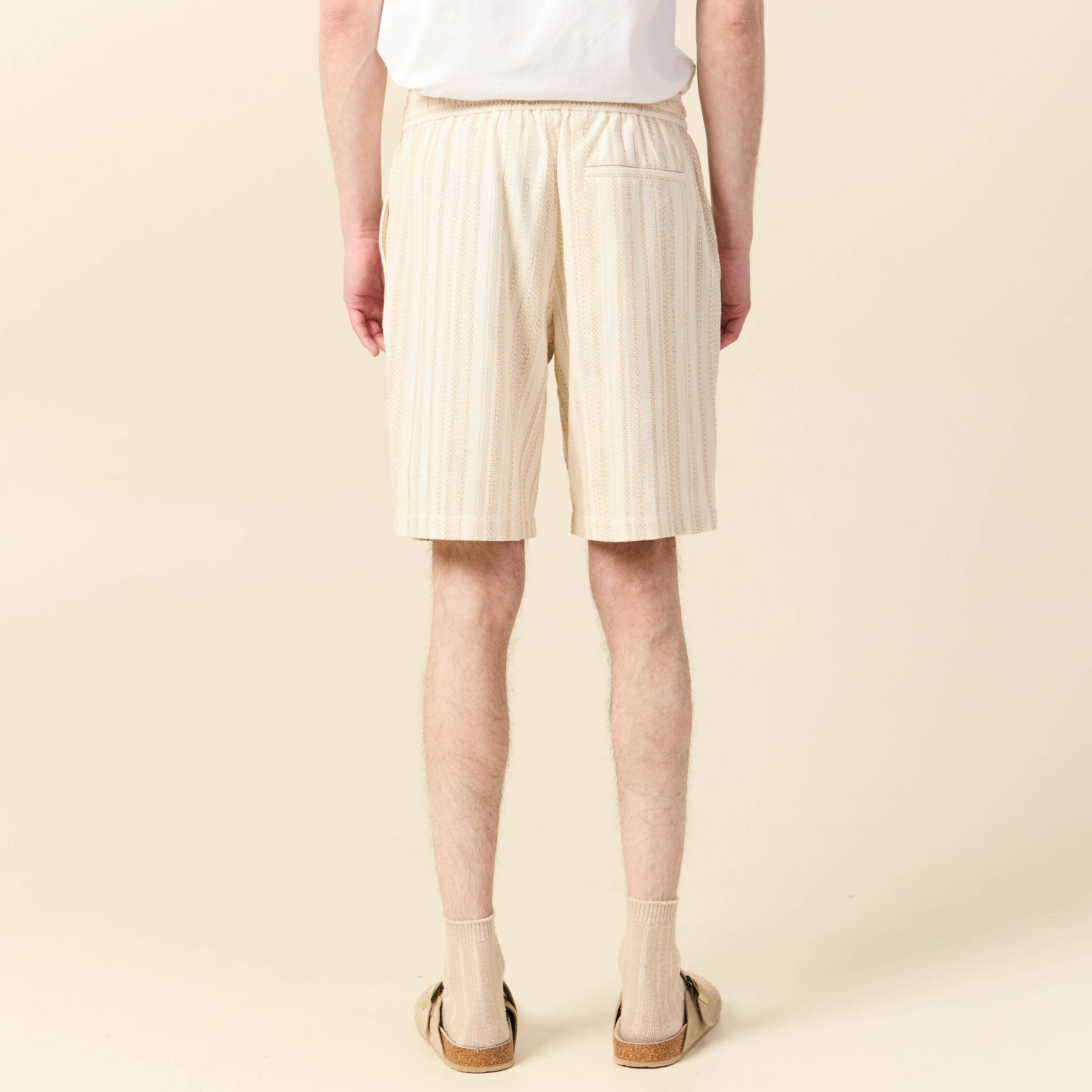 short droit en tricot ecru homme Short droit en tricot ecru homme