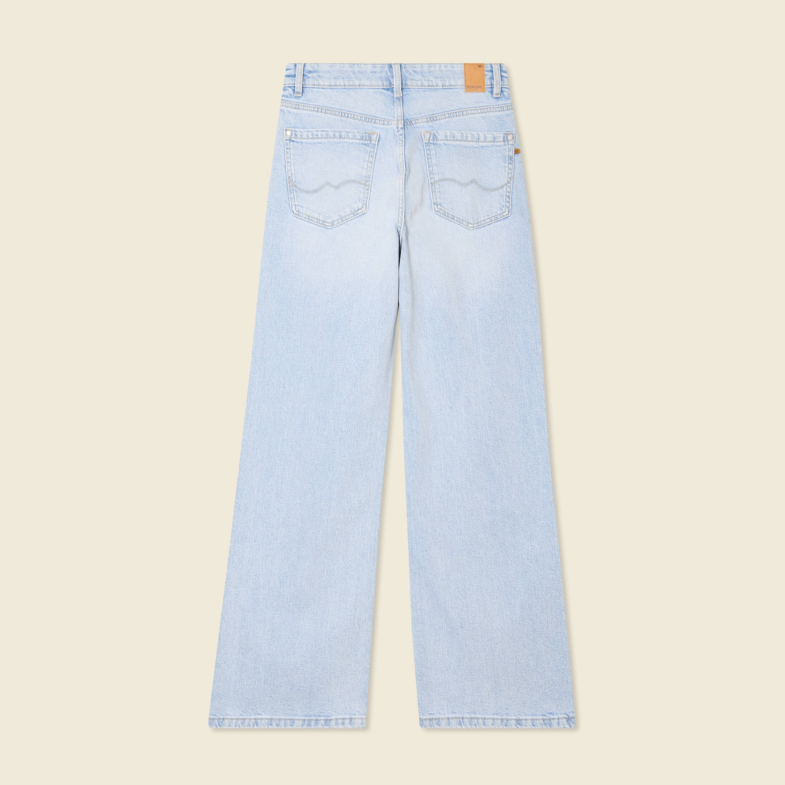 jeans large taille haute denim bleach femme Jeans large taille haute denim bleach femme