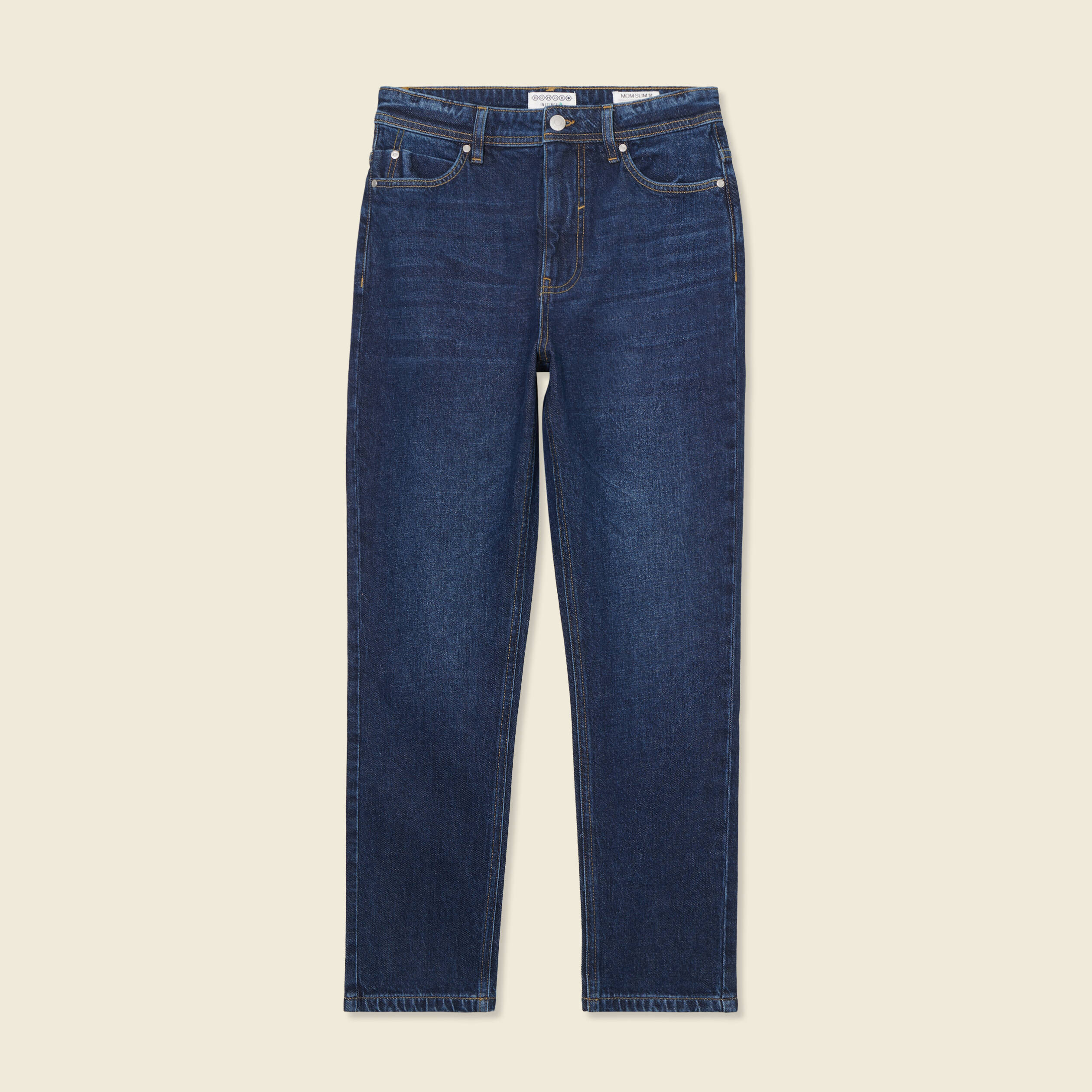 jeans mom slim denim brut femme Jeans mom slim denim brut femme
