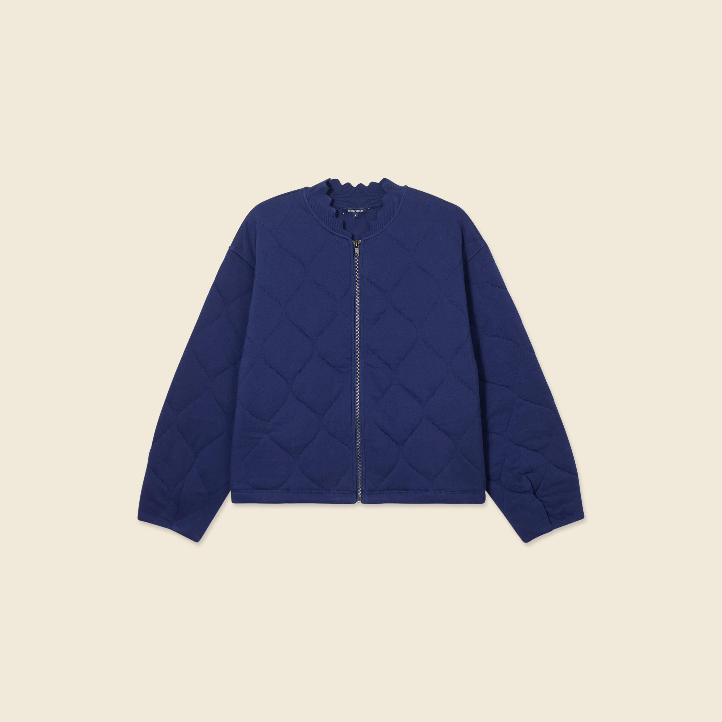 Gilet matelass&eacute; bleu fonc&eacute; femme