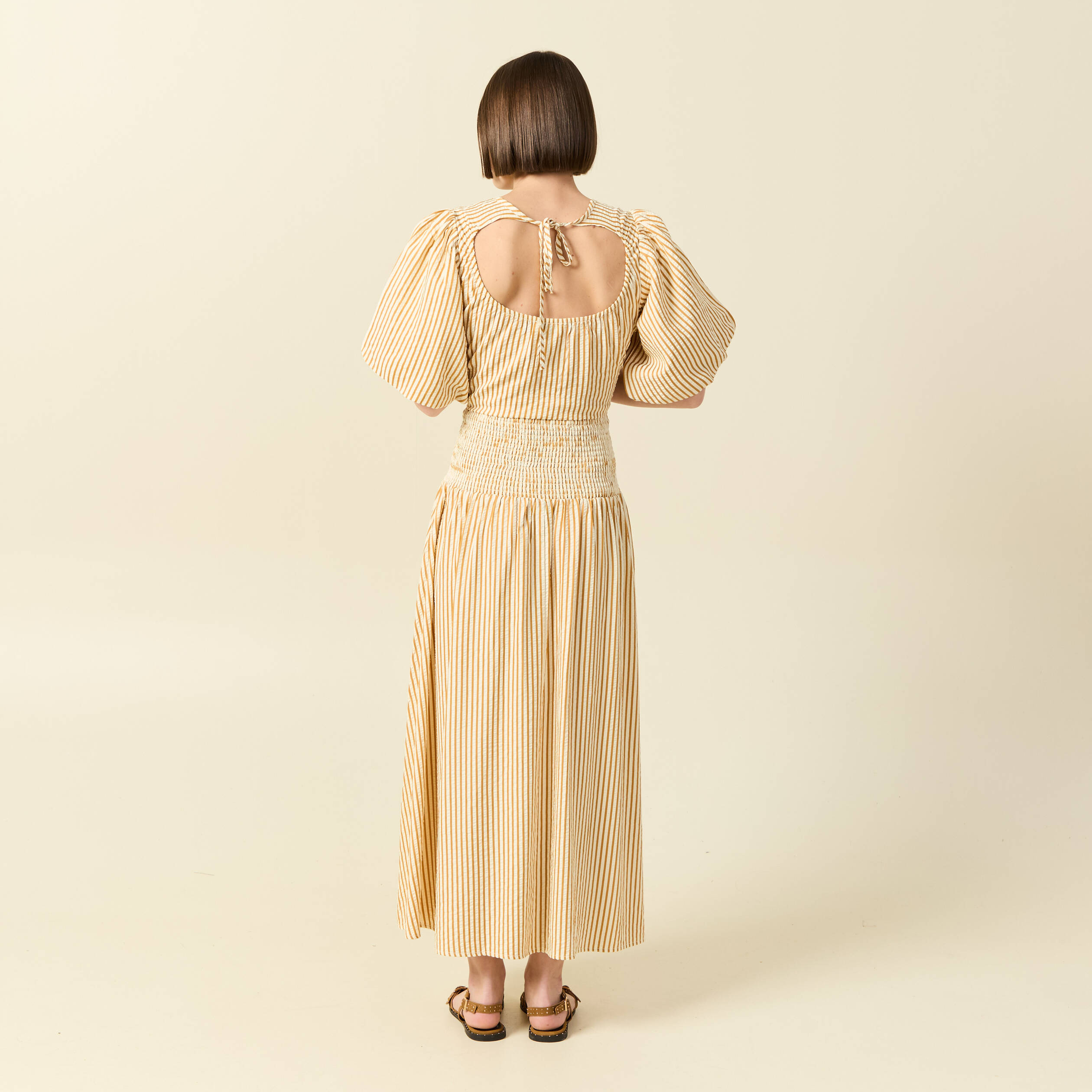 Jupe évasée Femme M&Co Taille 14, Beige Géométrique, Viscose Et Coton, Longueur Midi