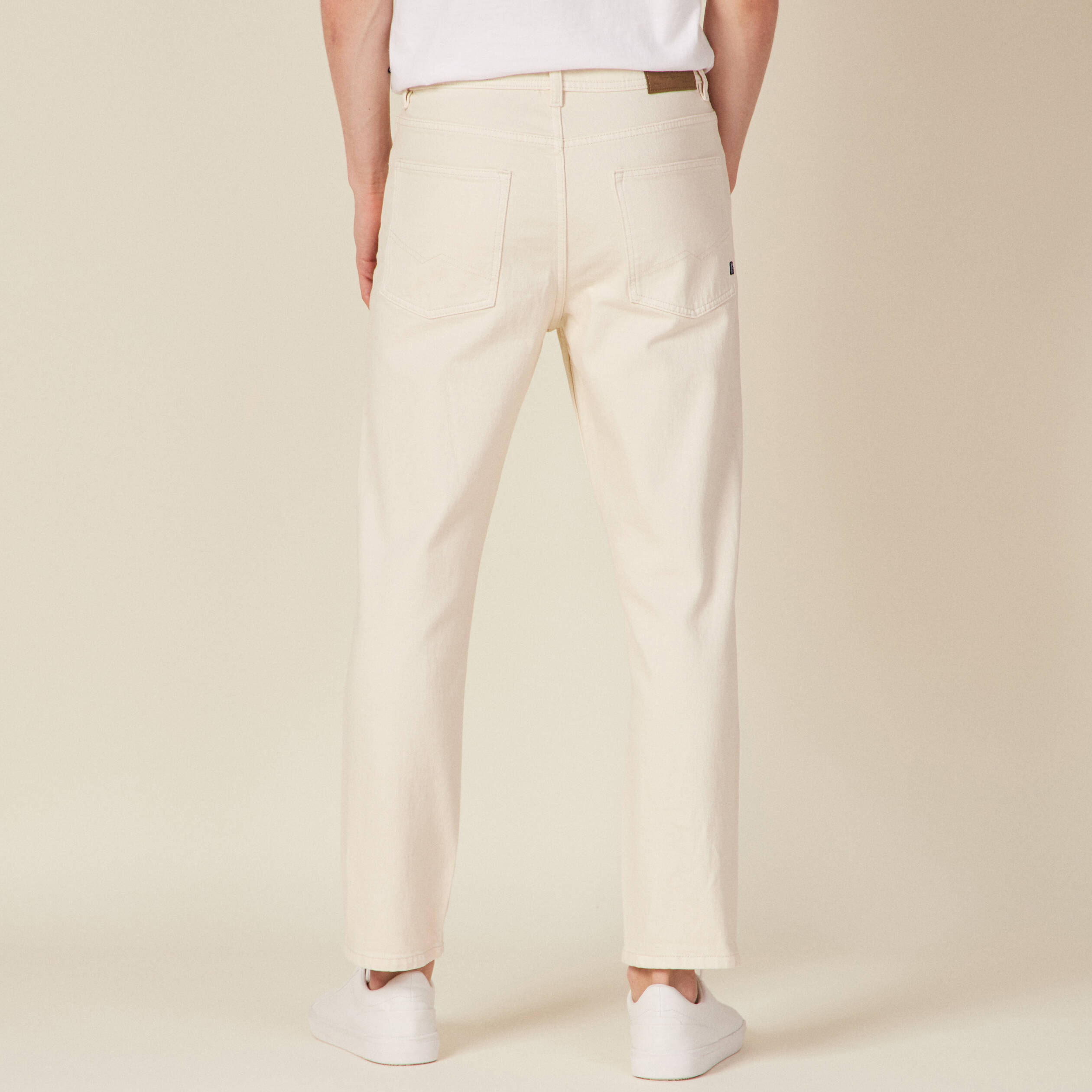 Jeans slim 5 poches denim blanc homme