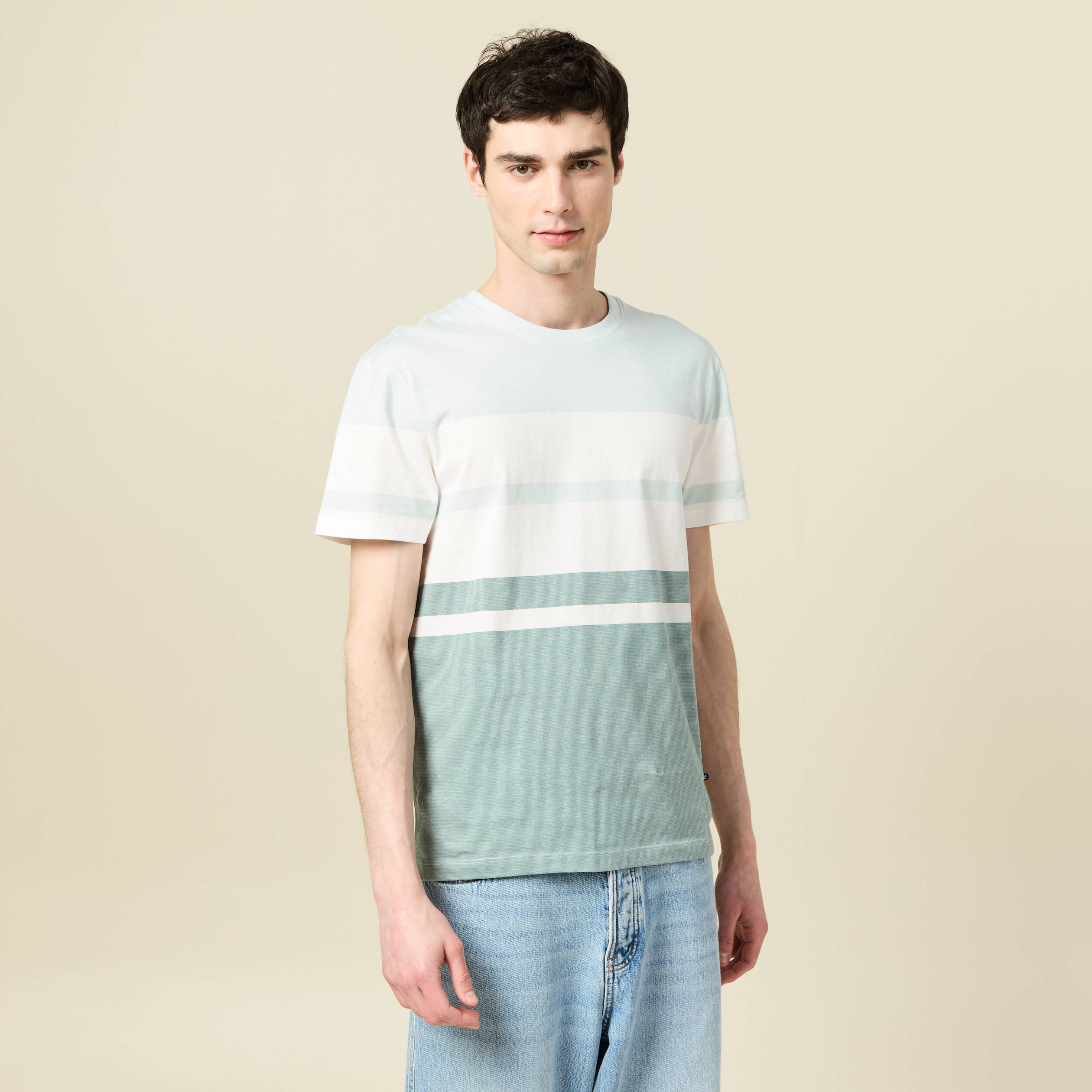 T-shirt manches courtes bleu gris homme