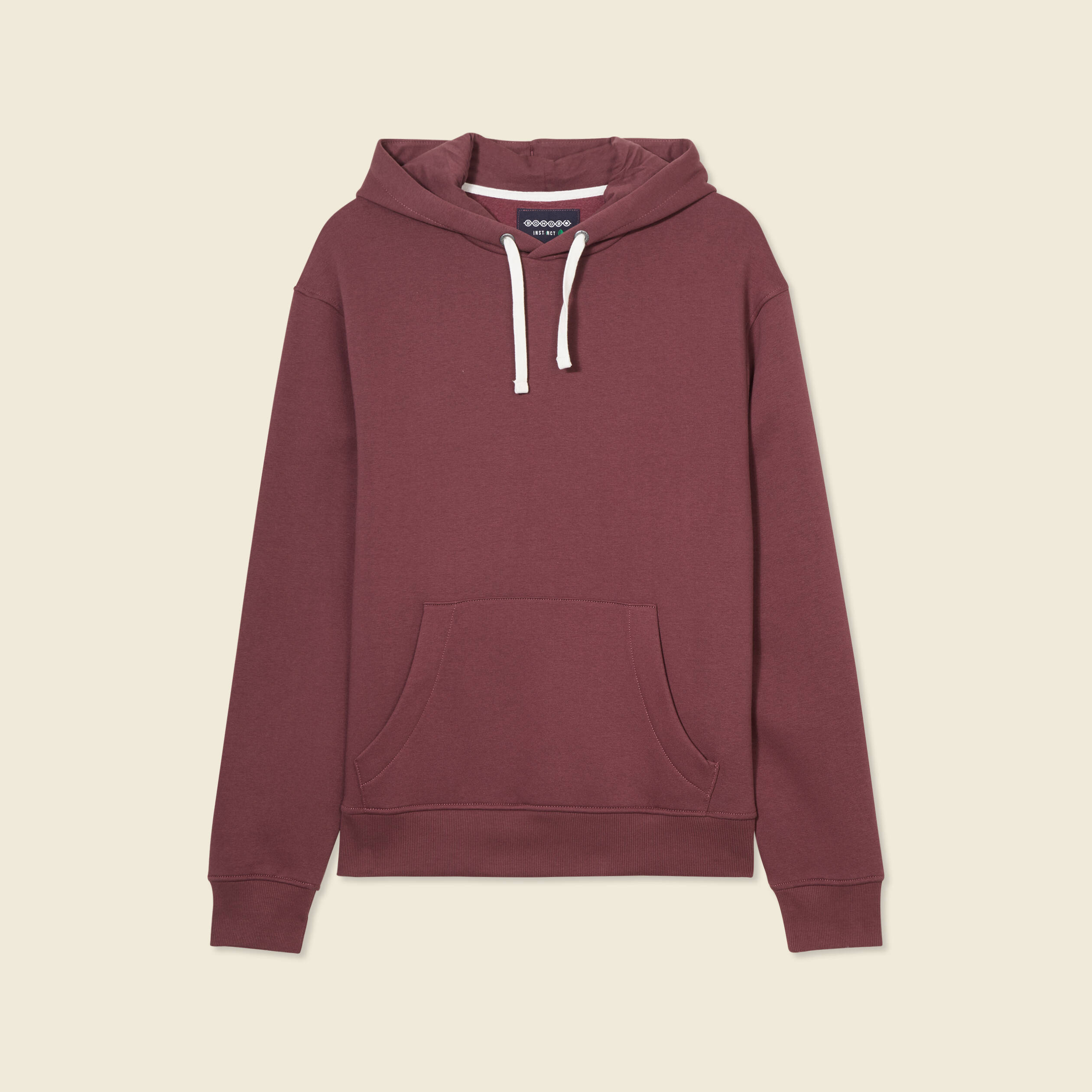 Sweat &agrave; capuche bordeaux homme