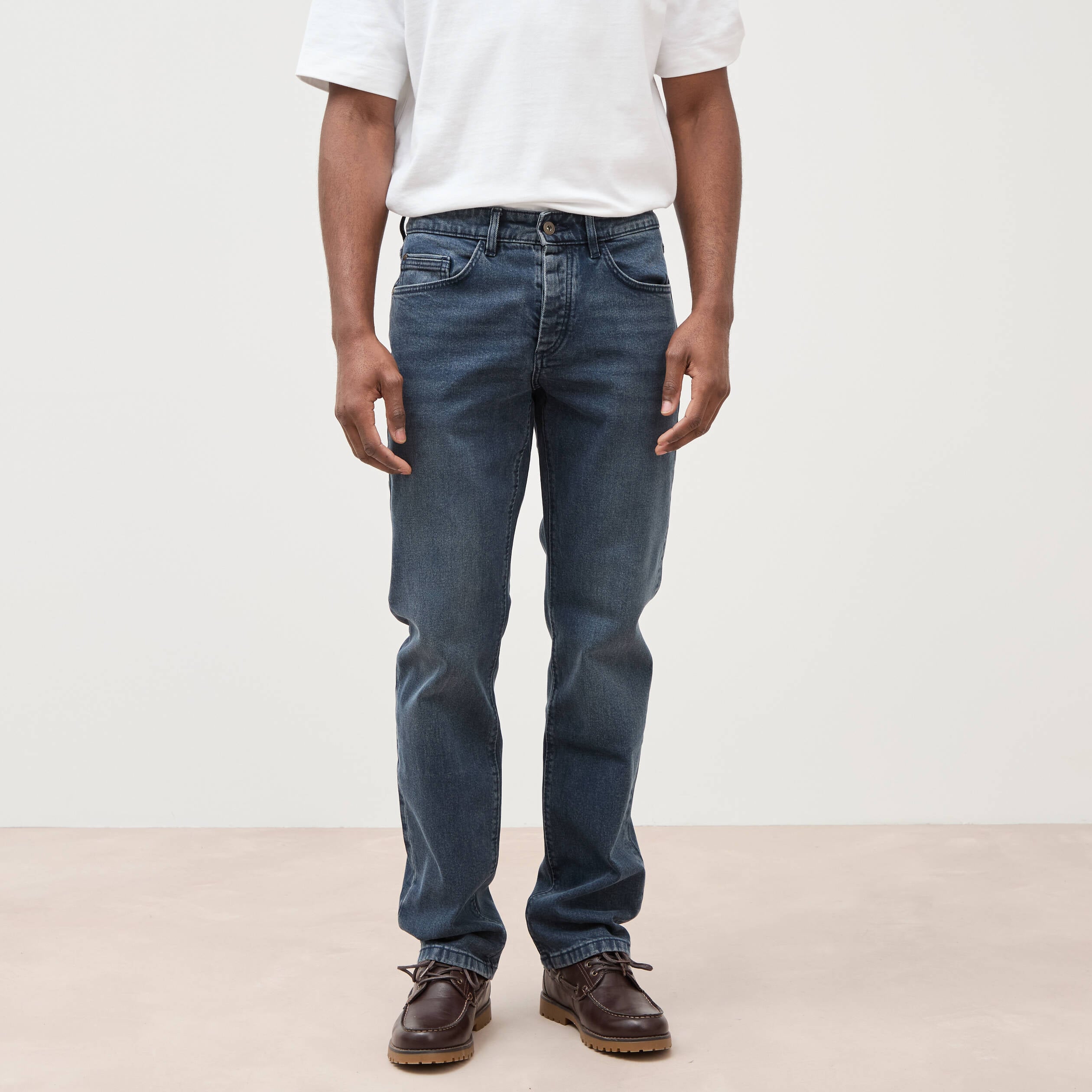 Jeans regular longueur 34 denim stone homme