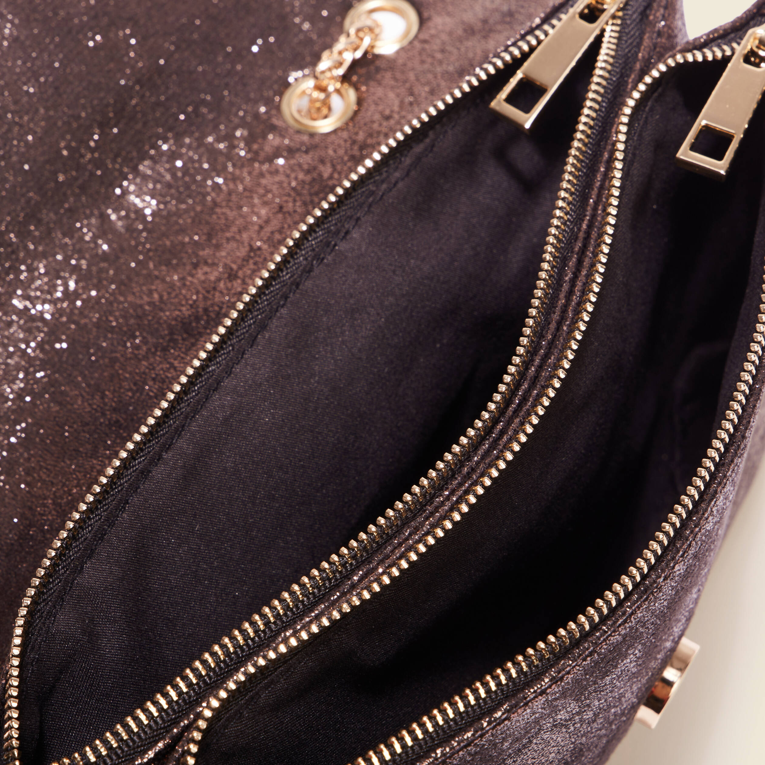 Sac métallisé noir femme