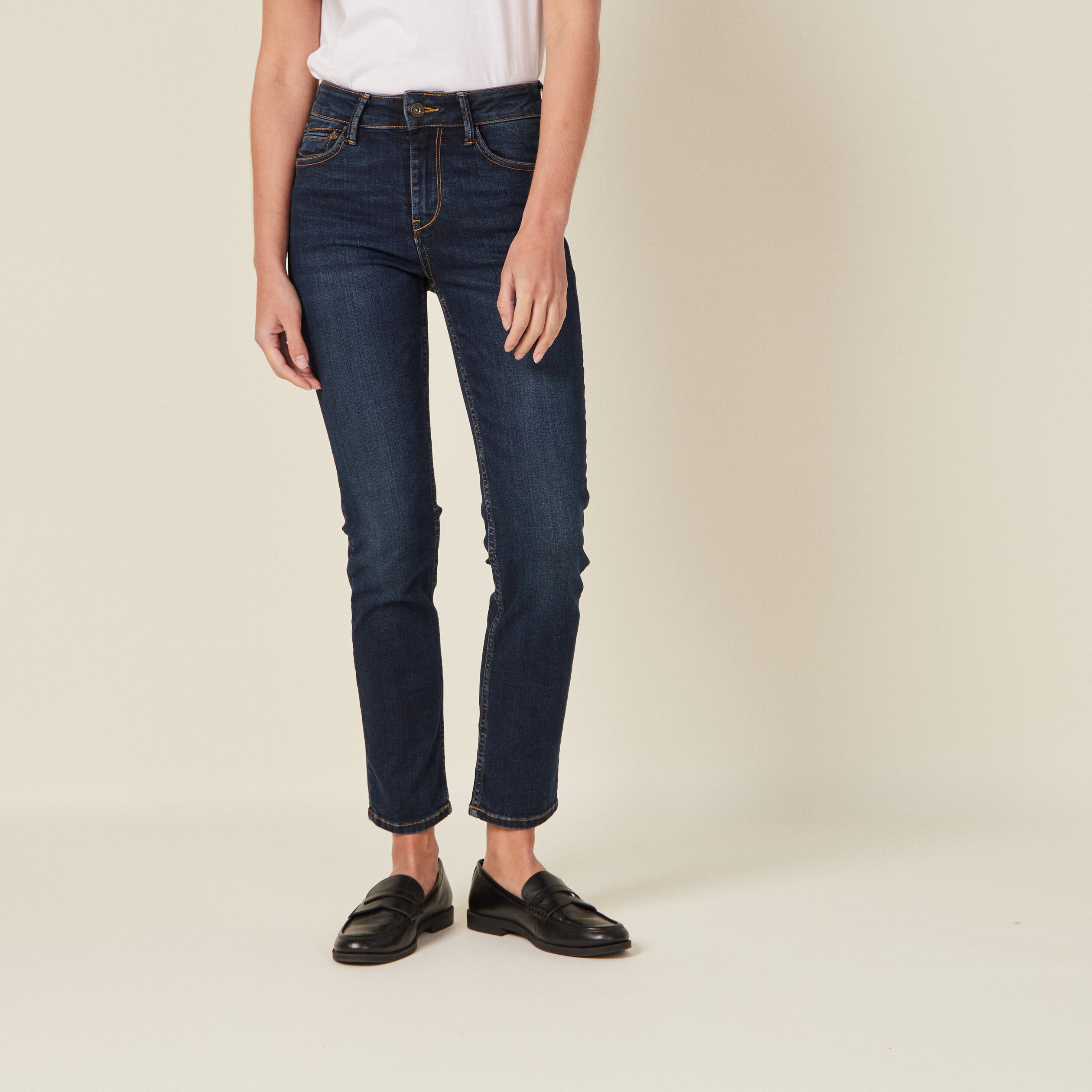 jeans regular 78eme denim brut femme Jeans regular 7/8ème denim brut femme